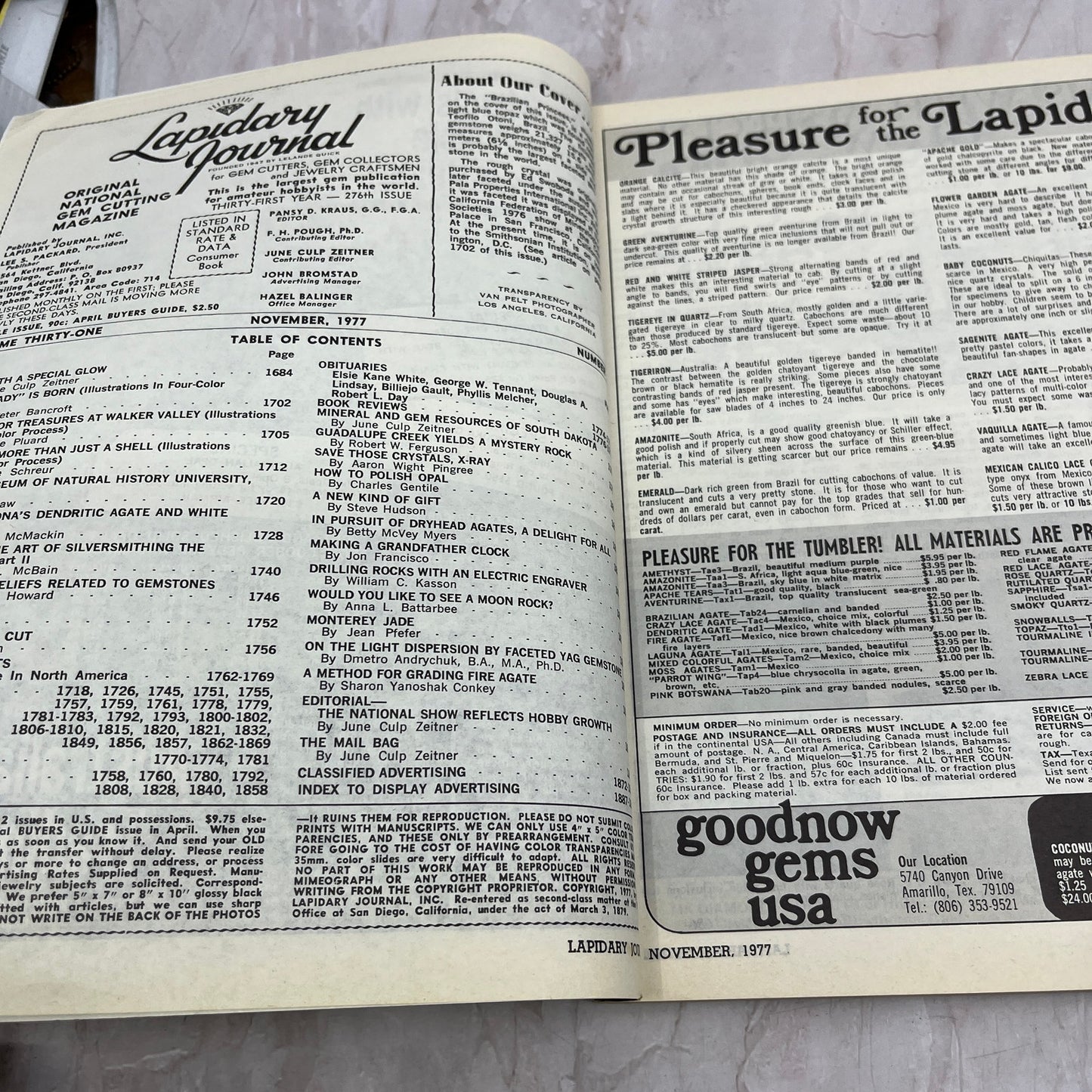 The Brazilian Princess - Lapidary Journal Magazine - Nov 1977 M22