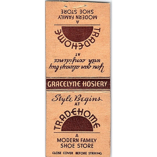 Tradehome Modern Family Shoe Store Vintage Matchbook Cover SC7-Y9