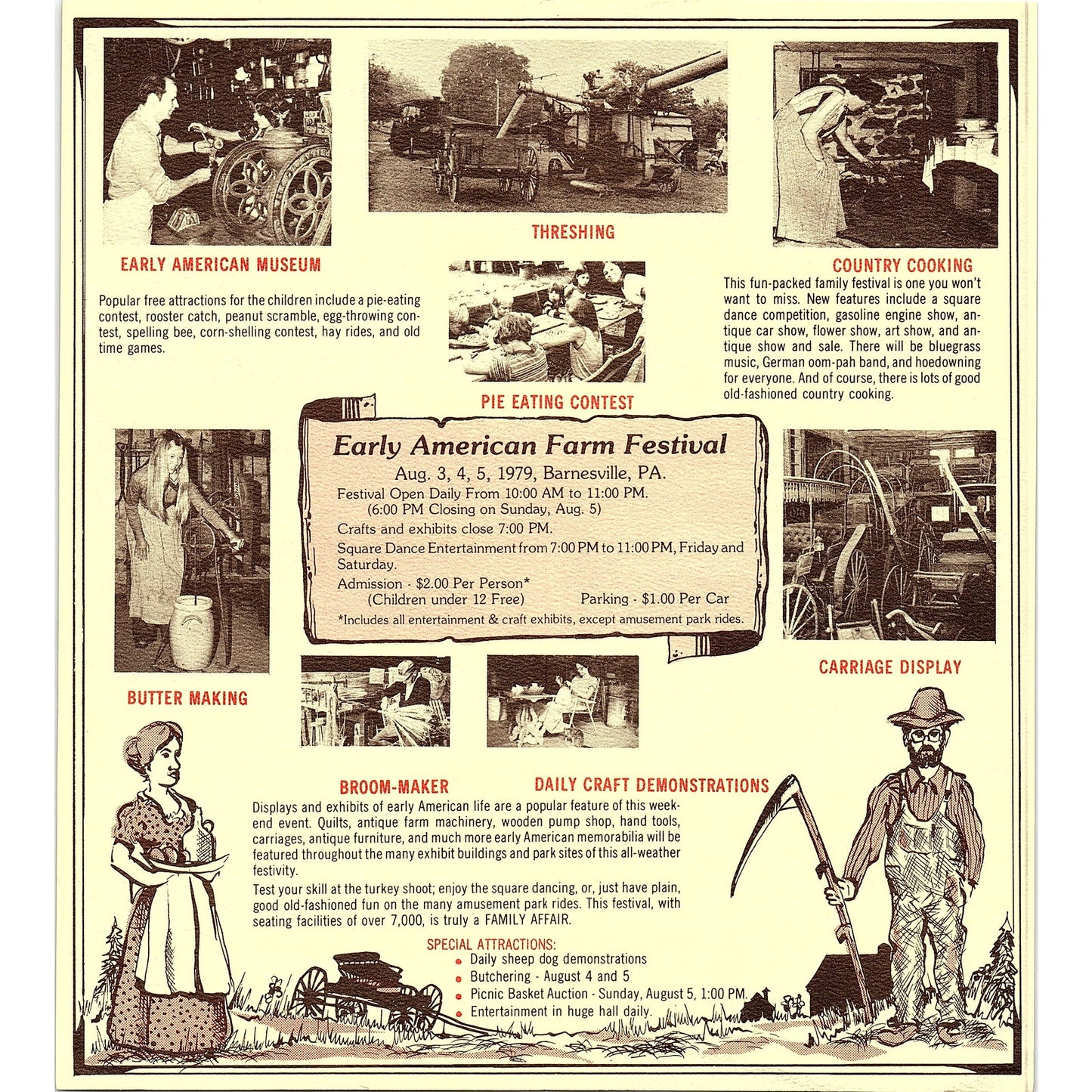 1979 Early American Farm Festival Barnesville PA Vintage Travel Brochure TH2-OP5
