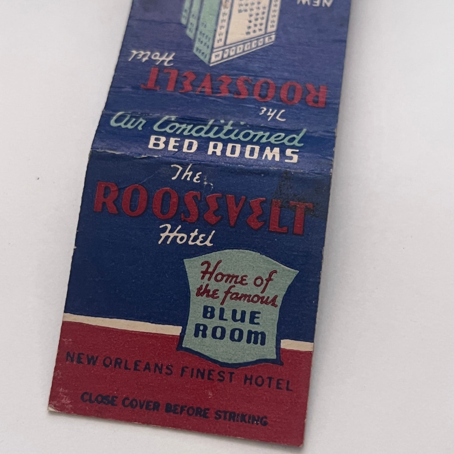 The Roosevelt Hotel New Orleans Blue Room Vintage Matchbook Cover TB8-MB2-1