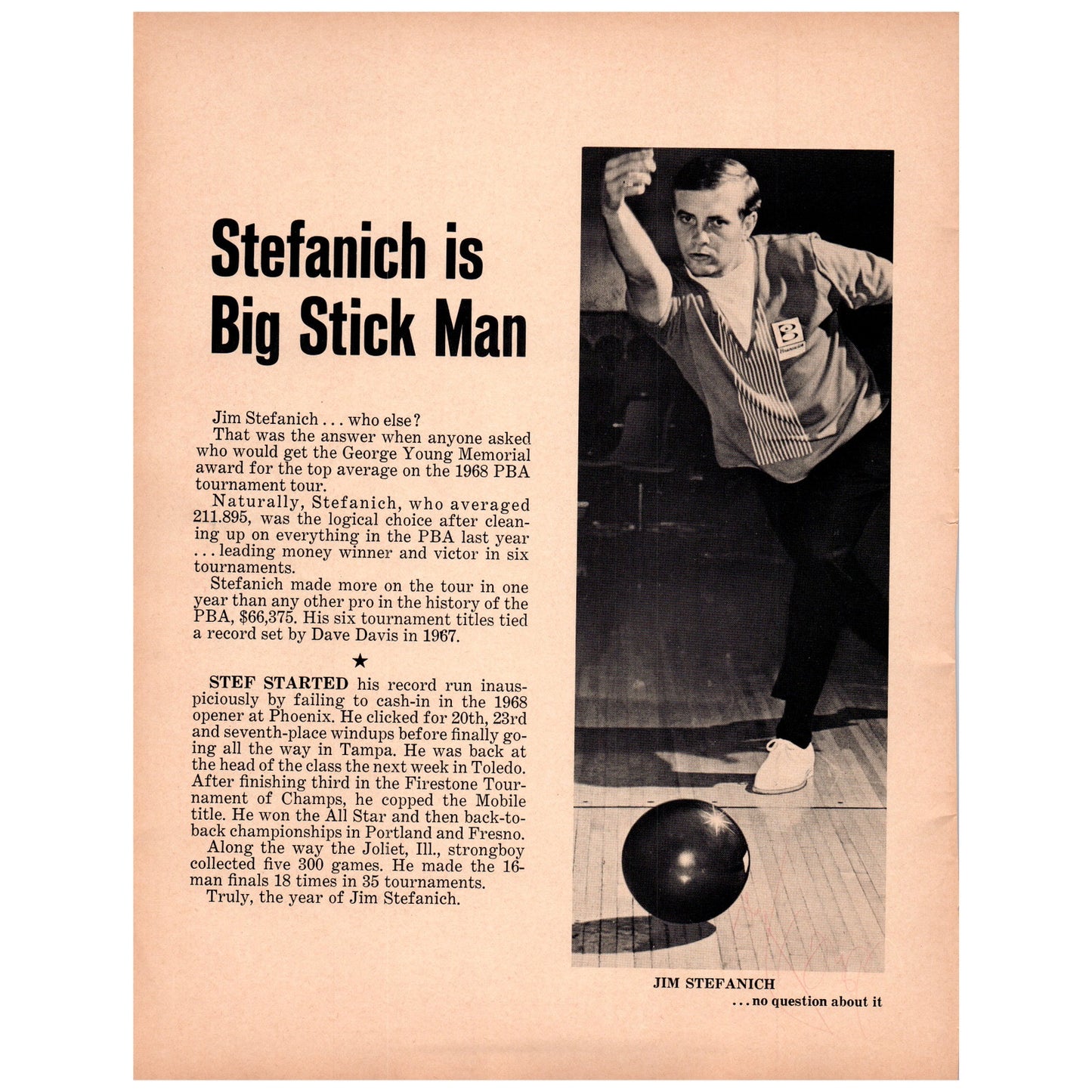 Buzz Fazio Autograph Smallcomb Enterprises 1969 Bowling Program Ad D25