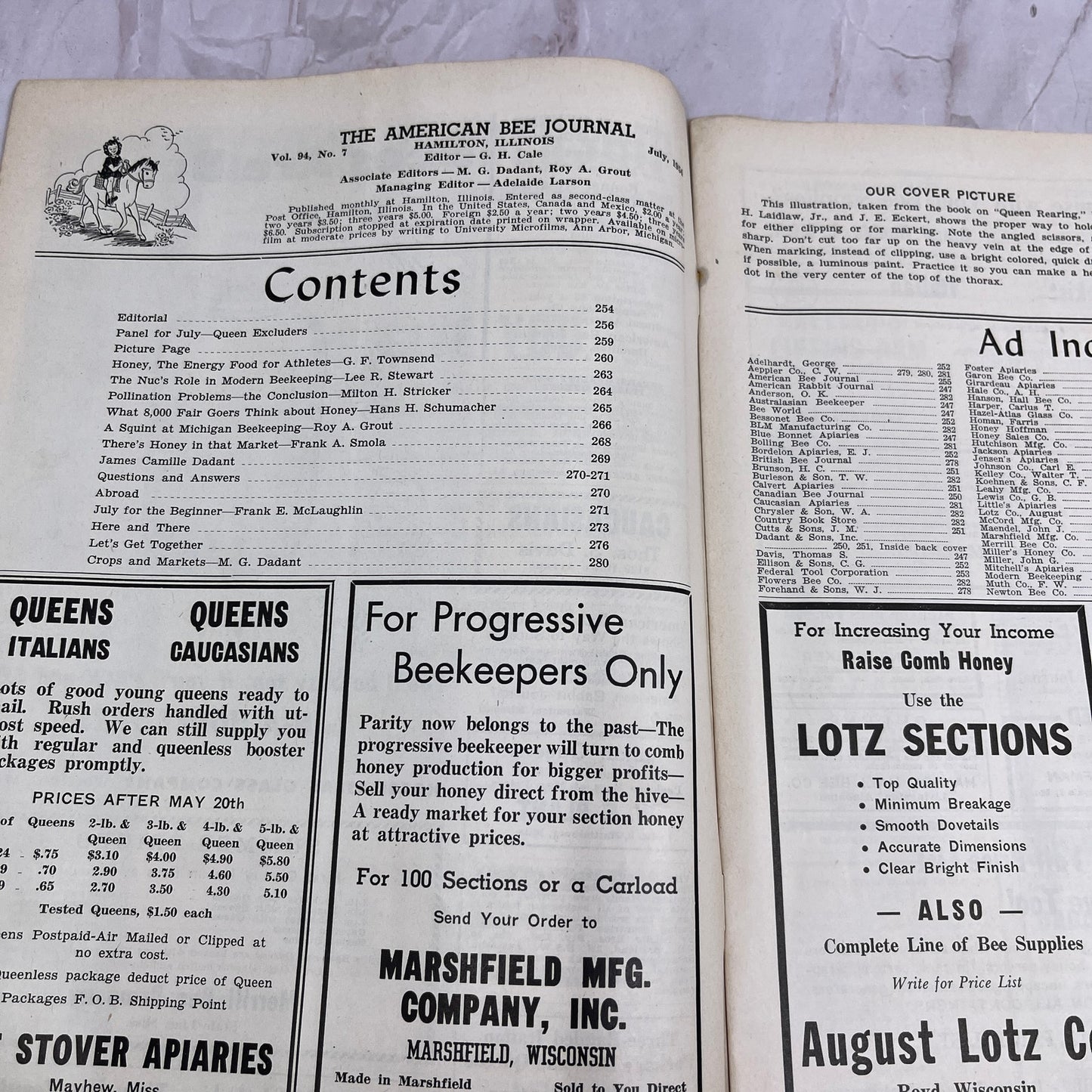 1954 July - American Bee Journal Magazine - Bees Beekeeping Honey M33