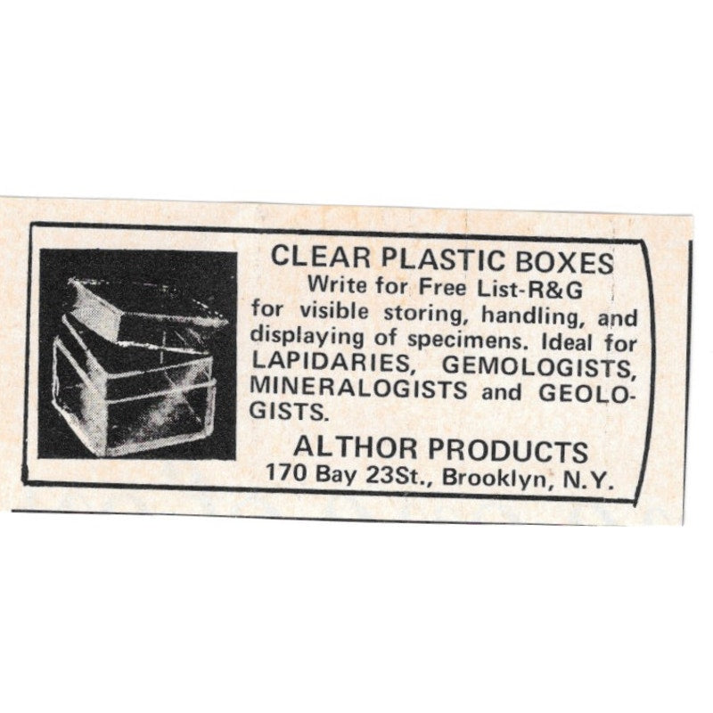Althor Products Lapidary Boxes Brooklyn NY 1971 Magazine Ad AD8-O3