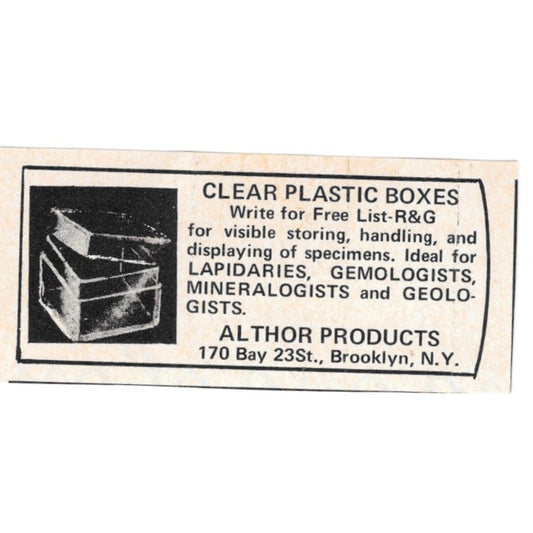 Althor Products Lapidary Boxes Brooklyn NY 1971 Magazine Ad AD8-O3