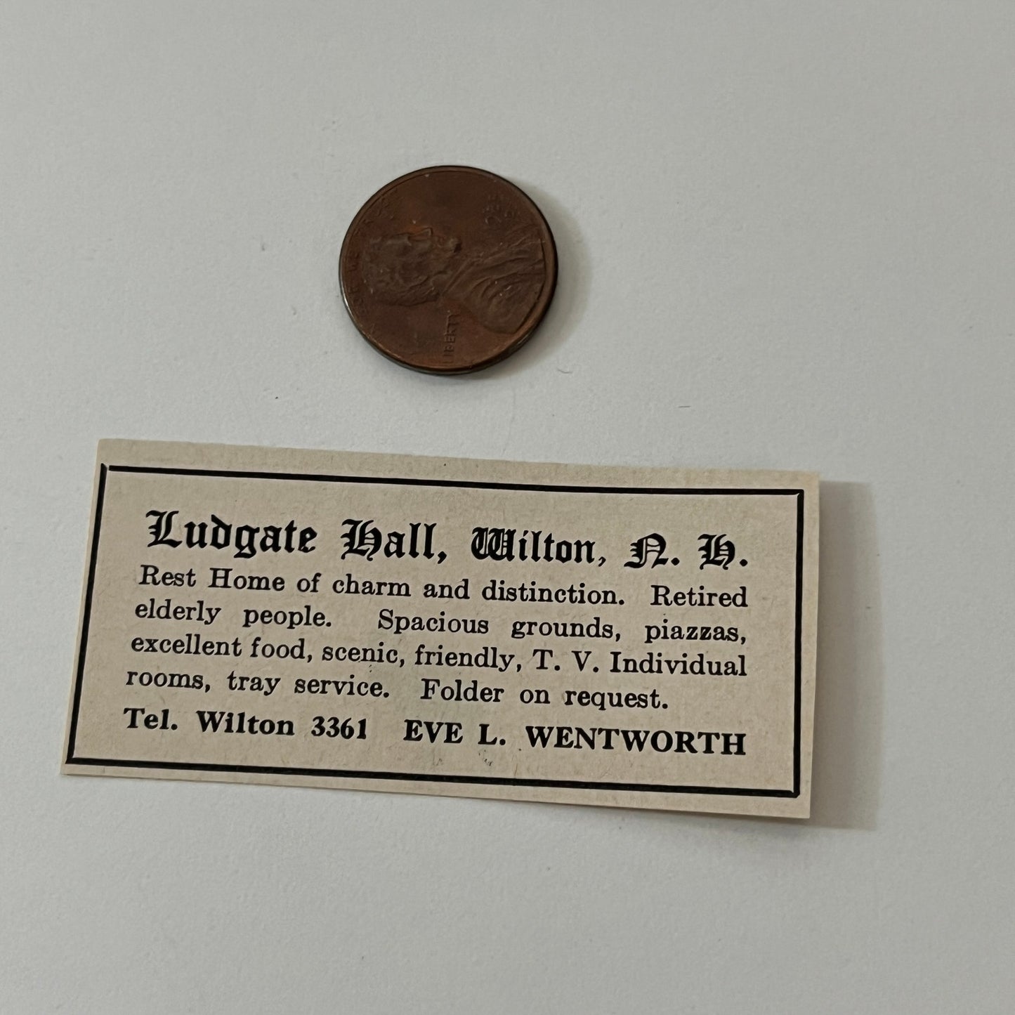 Ludgate Hall Eve L. Wentworth Wilton NH 1952 Yankee Magazine Ad SAG5-S1