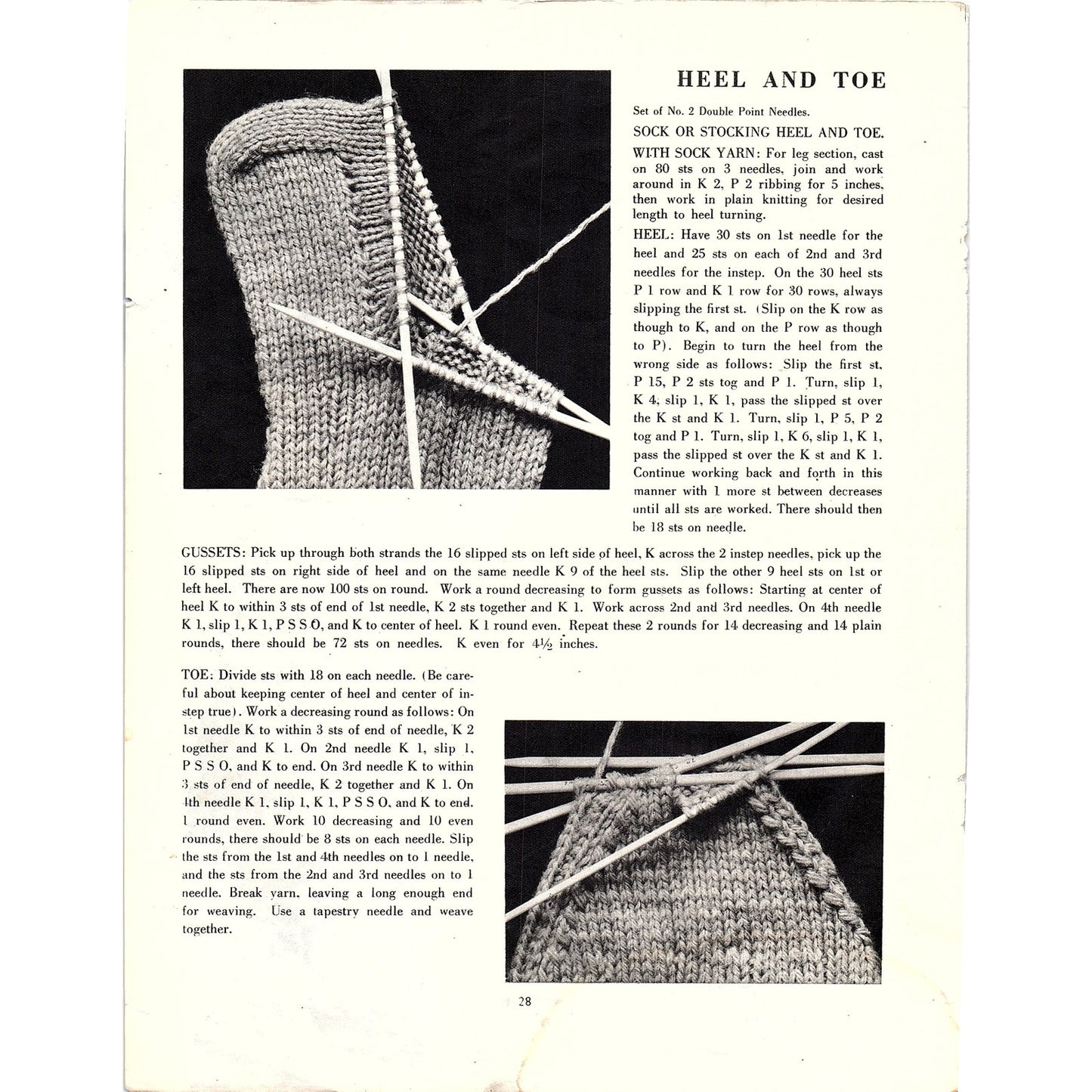 Rutland Afghan, Spiral Socks 1945 Knitting Pattern AG3-8
