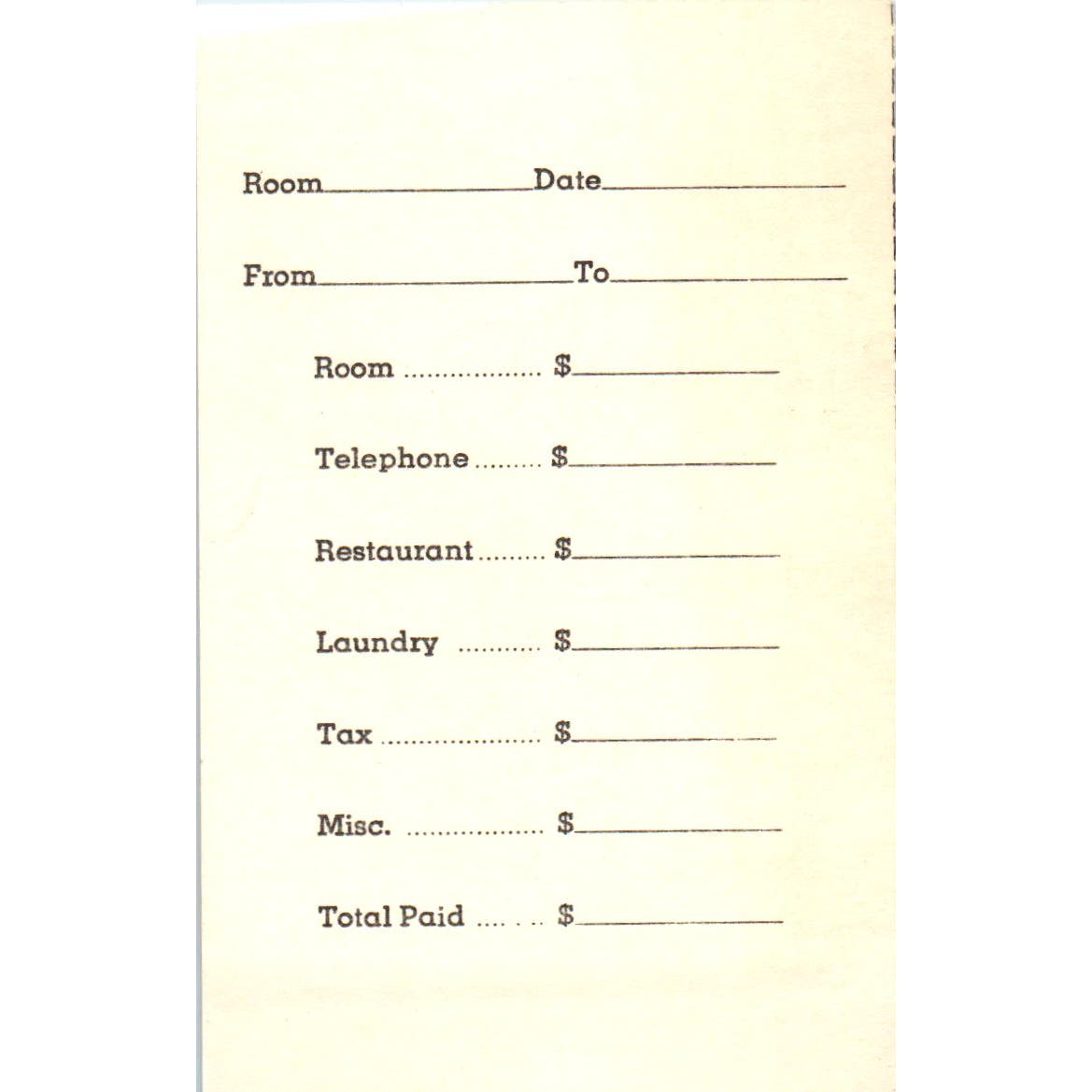 1965 Gran-View Motel Check Out Stub Ogdensburg New York AE2