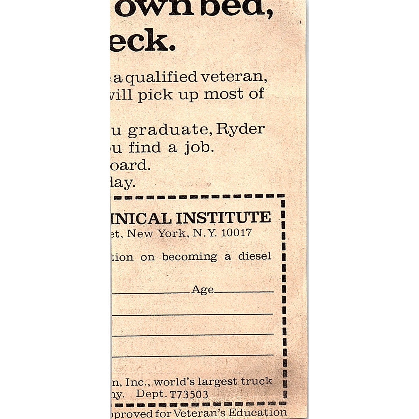 Vib-A-Way Tummy Toner - R.S. Sales Suite Hollywood CA 1974 Ad AG1-M7