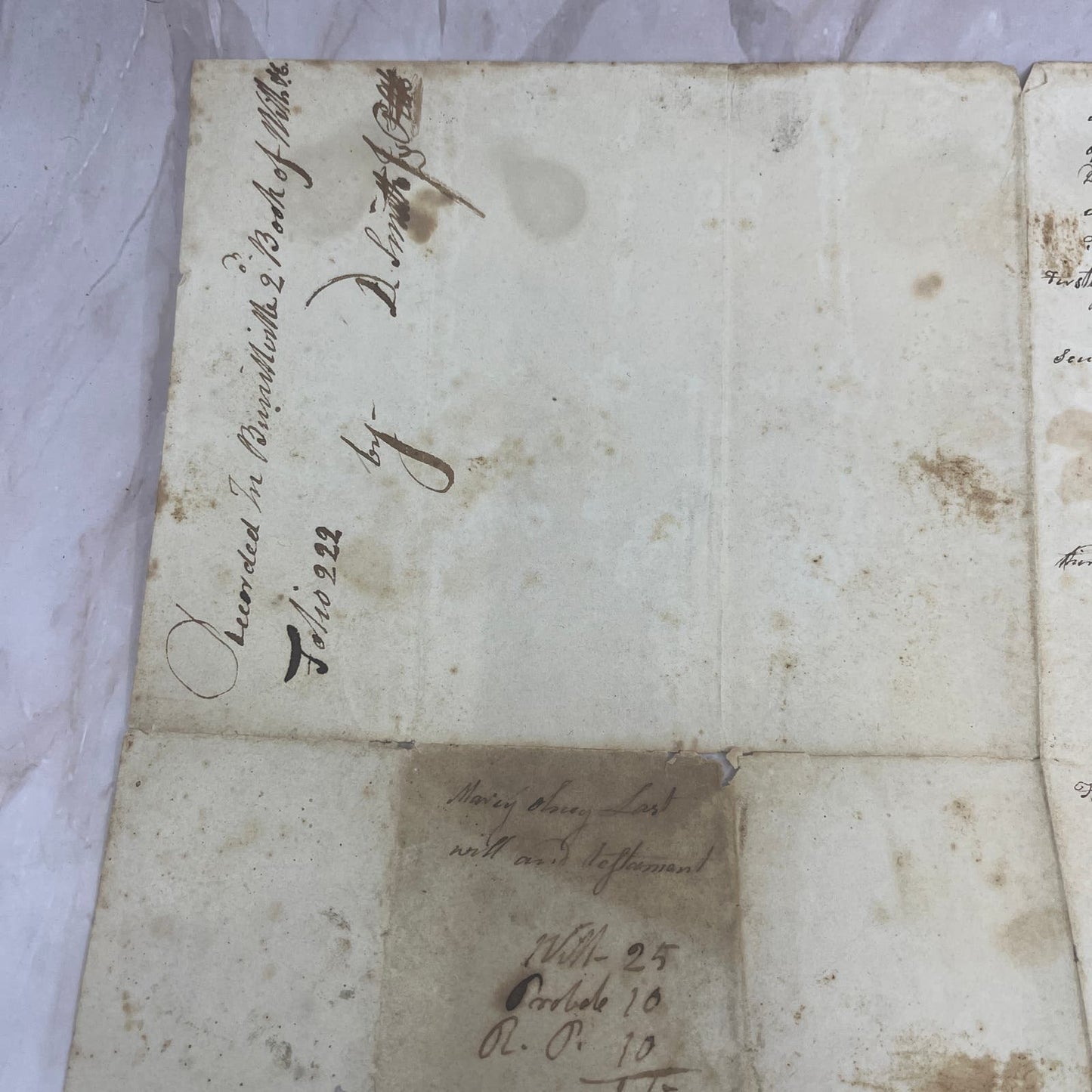 1833 Last Will and Testament of Mary Olney Burrillville RI, David Smith Jr AE6