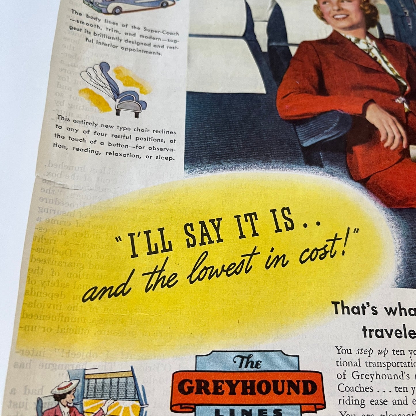 Greyhound Lines Smartest Smoothest Ride in America Cleveland OH 1937 Ad SV1-6