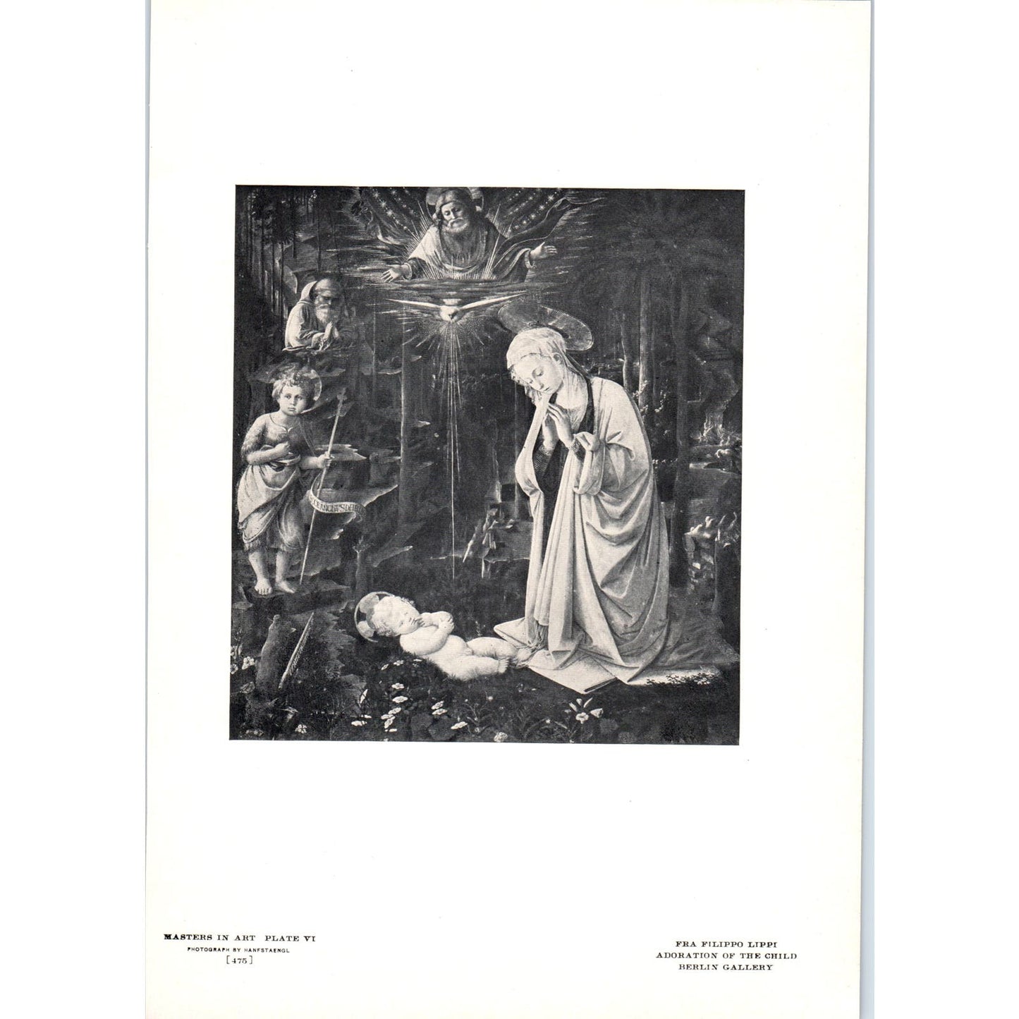 Adoration of the Child - Fra Filippo Lippi c1905 Art Print D16