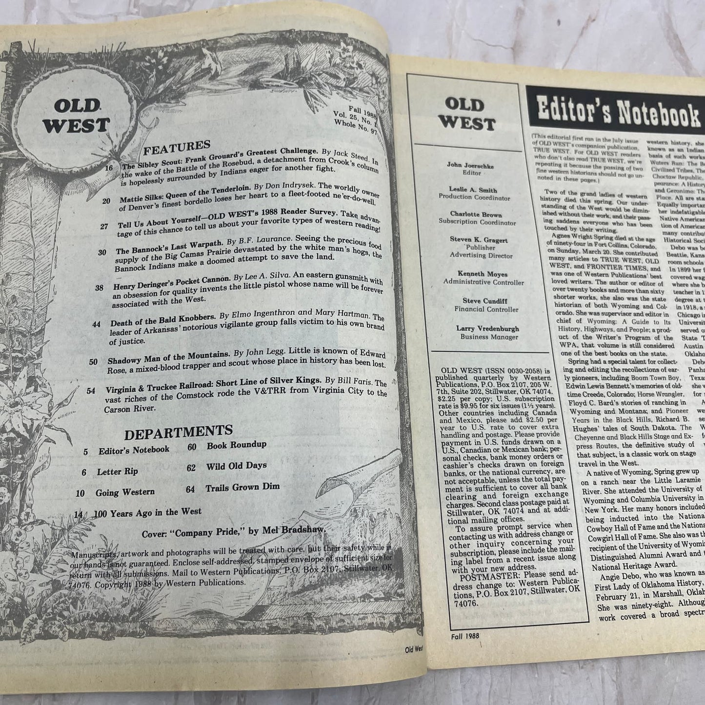 1988 Fall - Old West Magazine Pony Soldiers' Escape Death of Bald Knobbers M20