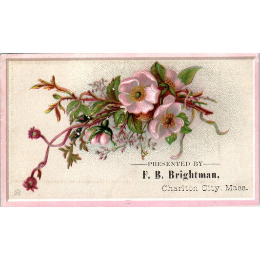 T.B. Bailey Perfumes Milford MA F.B. Brightman c1880 Victorian Trade Card AB6-1