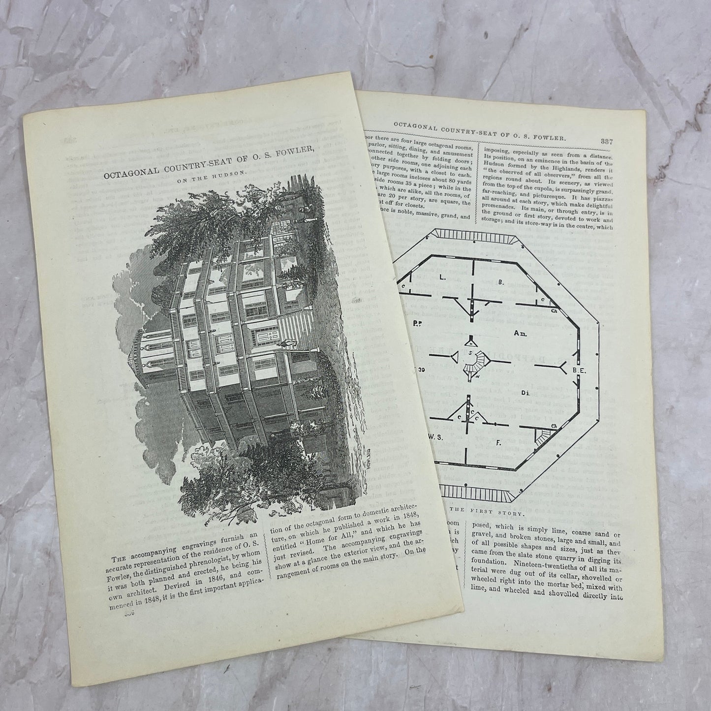 1857 Original Article - Octagonal Country-Seat of O.S.Fowler on the Hudson D19