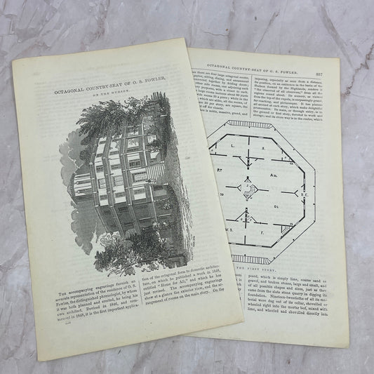 1857 Original Article - Octagonal Country-Seat of O.S.Fowler on the Hudson D19