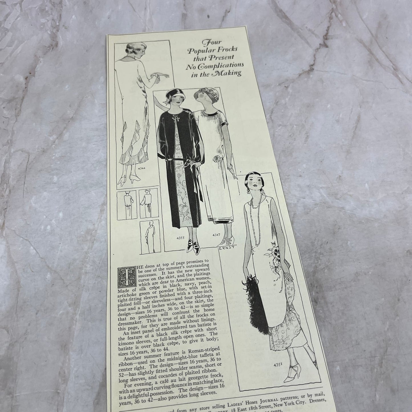 Popular Frocks That Present No Complications in Making 1924 Magazine Ad FL6-11