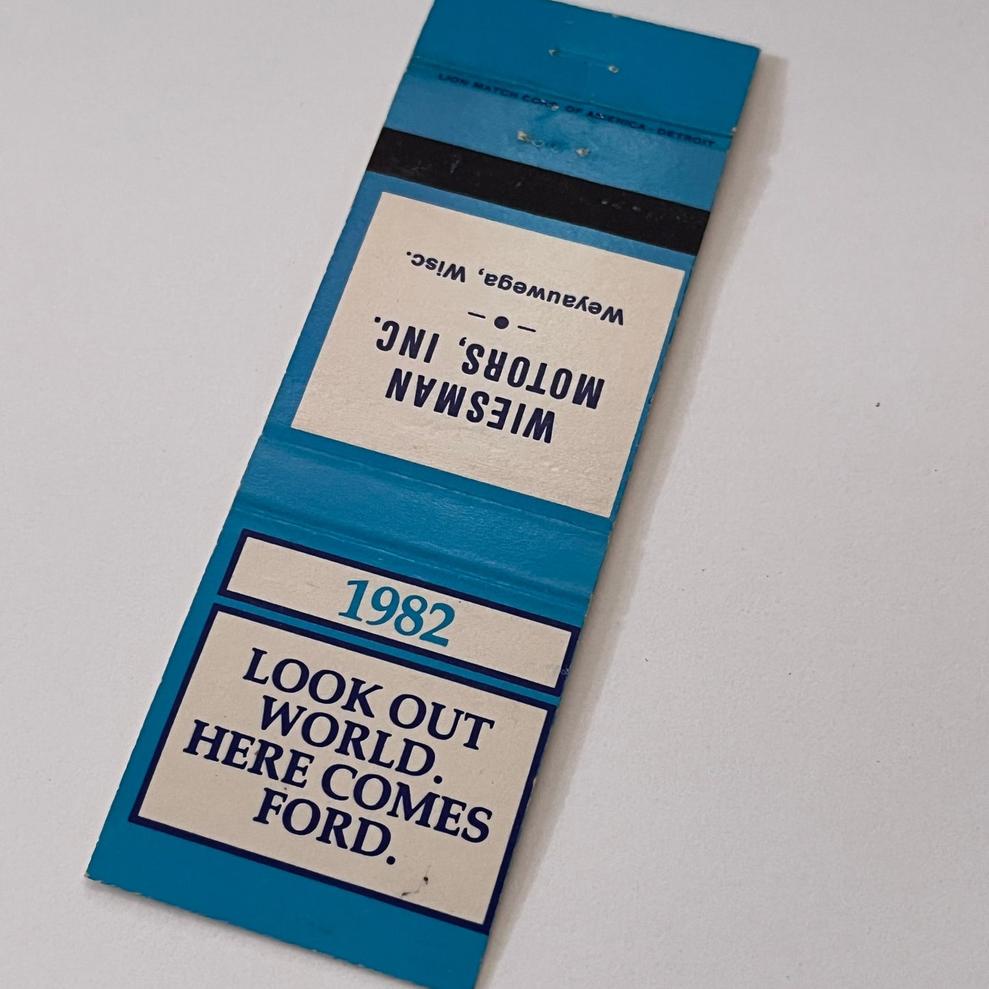 Wiesman Motors Inc Weyauwega WI 1982 Vintage Matchbook Cover TB6-MB2-1