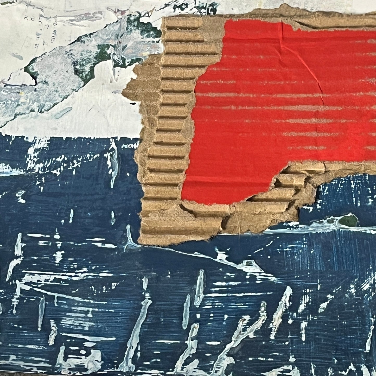 Original Mixed Media Modern Art Collage Painting 11x14 "Duty"