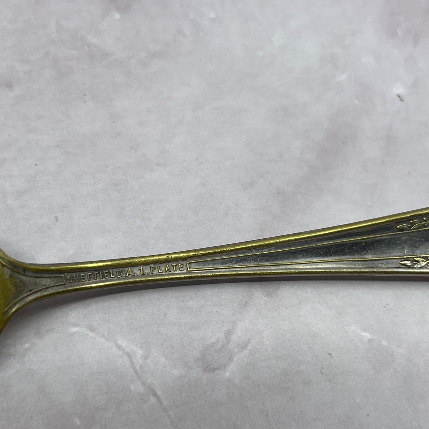 1920s Sheffield Art Nouveau Fleur De Lis Spoon 6" Vintage Silverplate TC5-OS-20