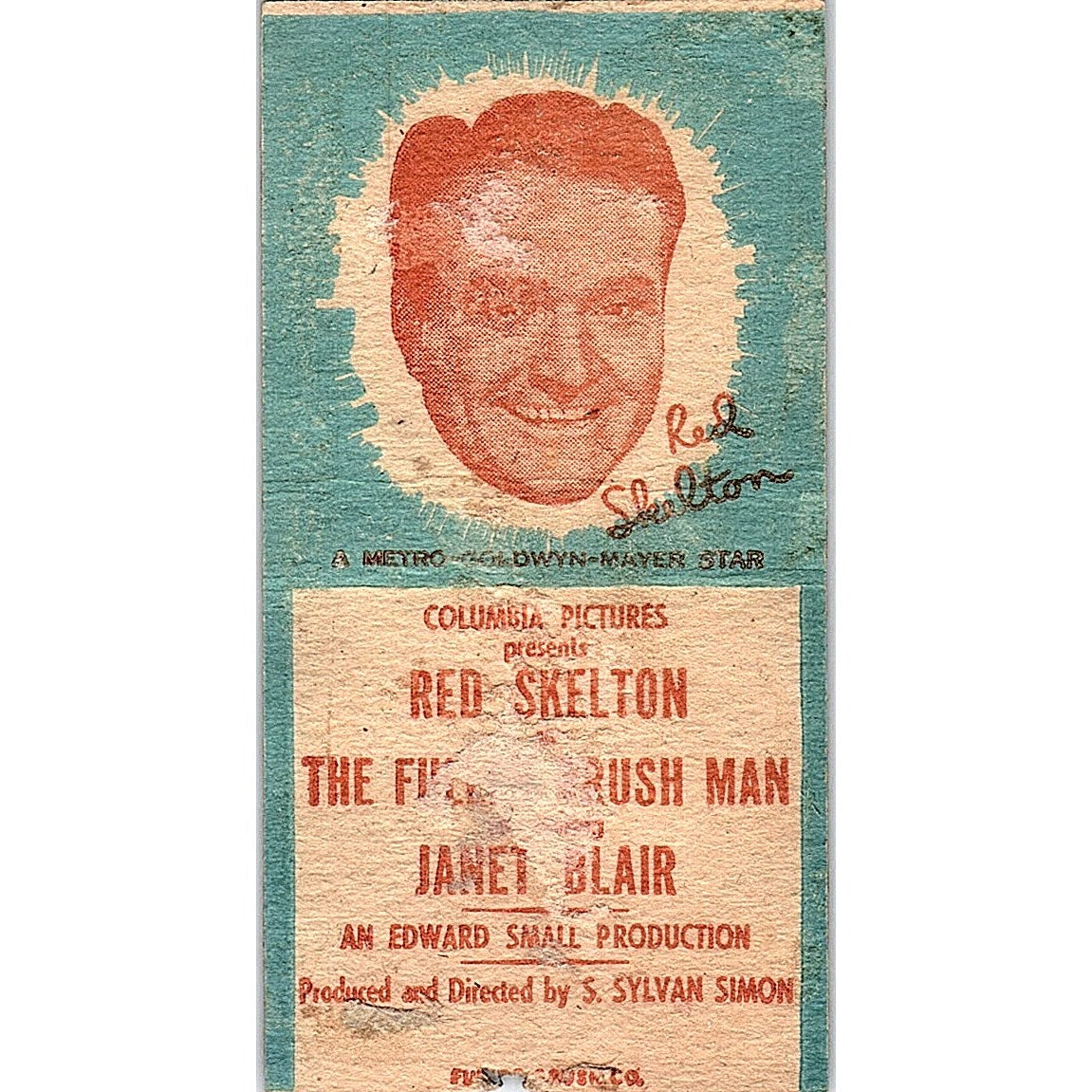 Red Skelton as the Fuller Brush Man Vintage Matchbook Cover SC7-Y3