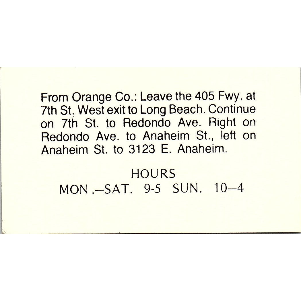 Fabric Barn 3123 E. Anaheim Long Beach CA Vintage Business Card SB4-B12