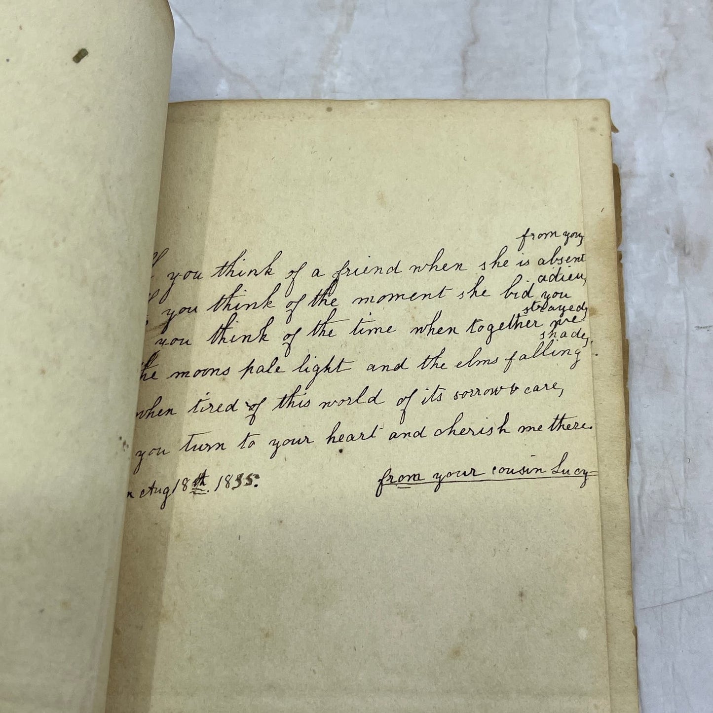 1833 Handwritten Autograph Book Helen Ives Goshen TF5