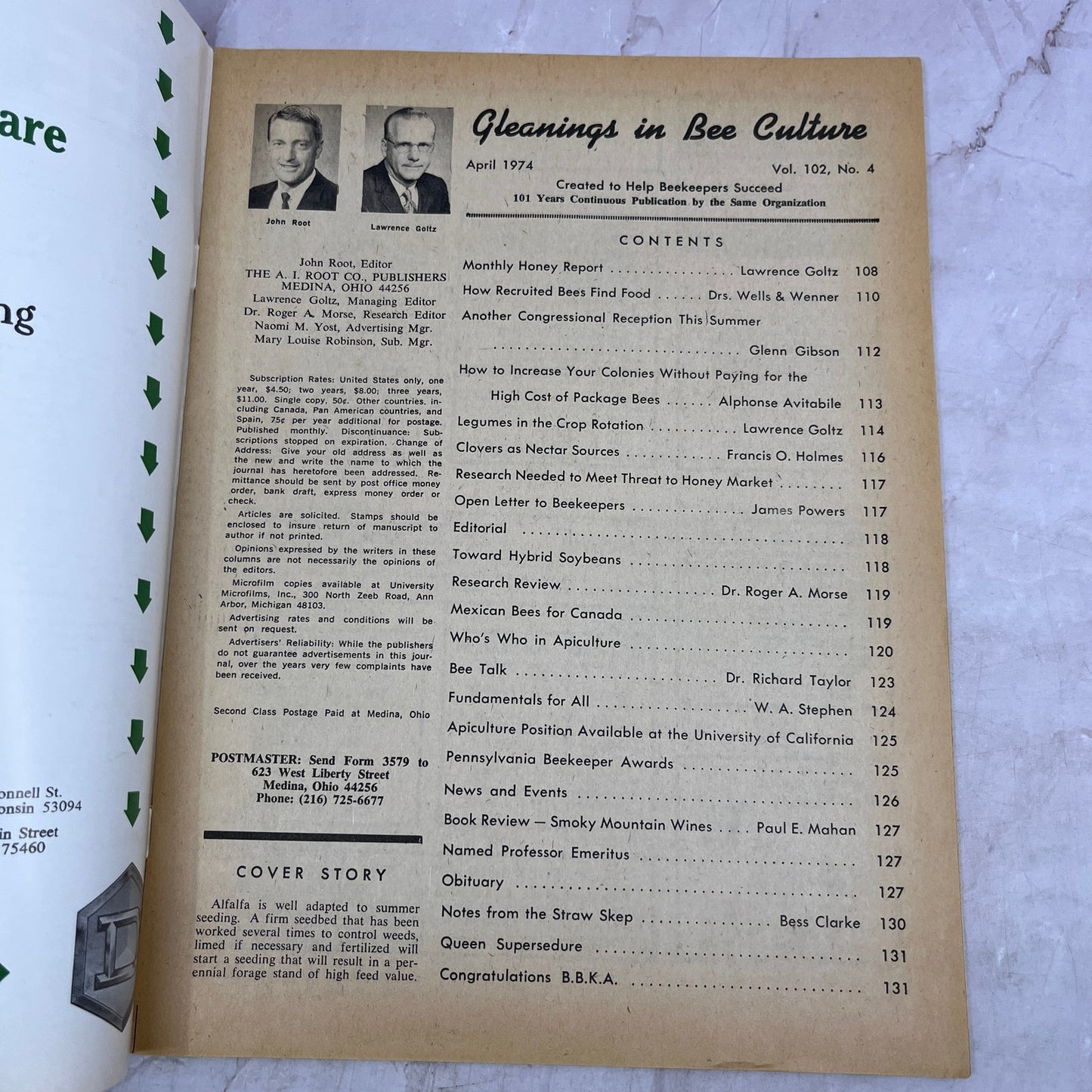 1974 April - Gleanings in Bee Culture Magazine - Bees Beekeeping Honey M33