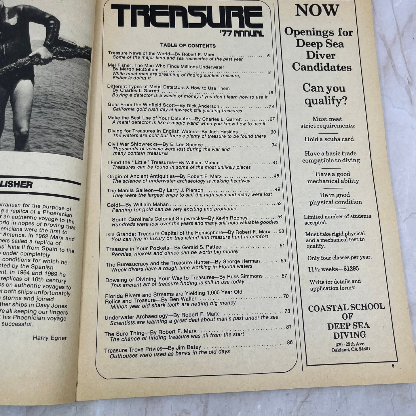 1977 Argosy Treasure Hunting Annual Magazine Gold Panning Metal Detectors M18