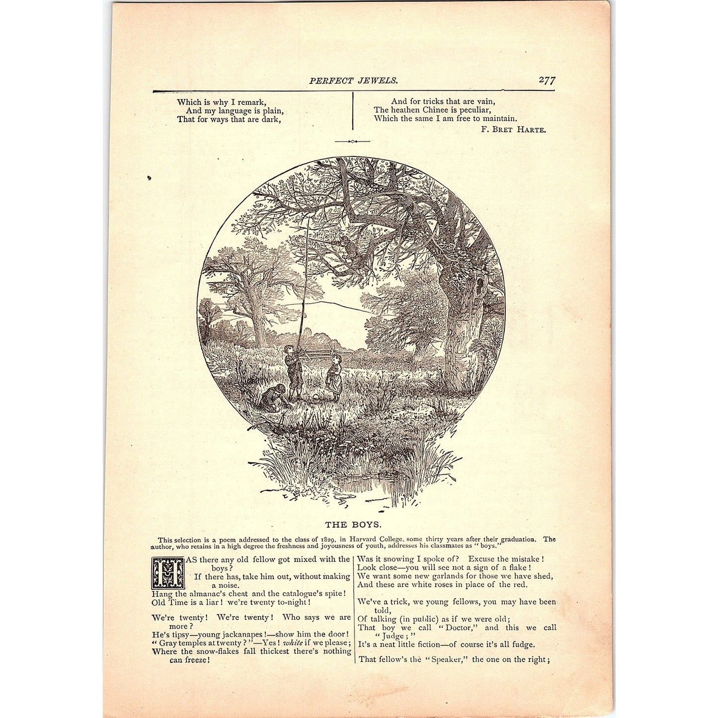 The Heathen Chinee Table Mountain 1870 - F Bret Harte 2 Pages 1884 Poem TA5-CJ-6