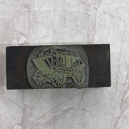 Retro Stagecoach Vintage Letterpress Printers Block Plate SF5