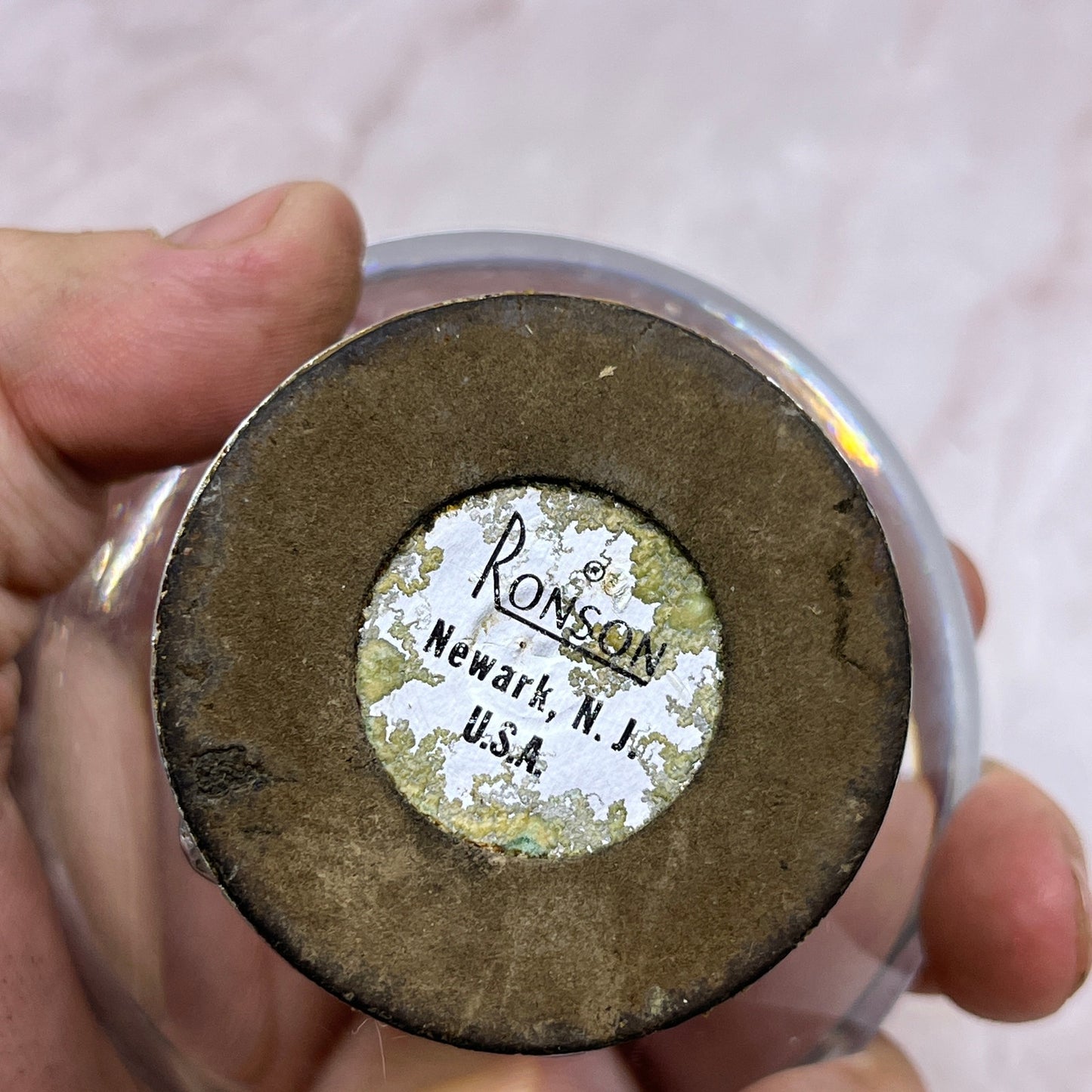 Vintage Art Deco Ronson Glass and Chrome Nordic Table Lighter TL14