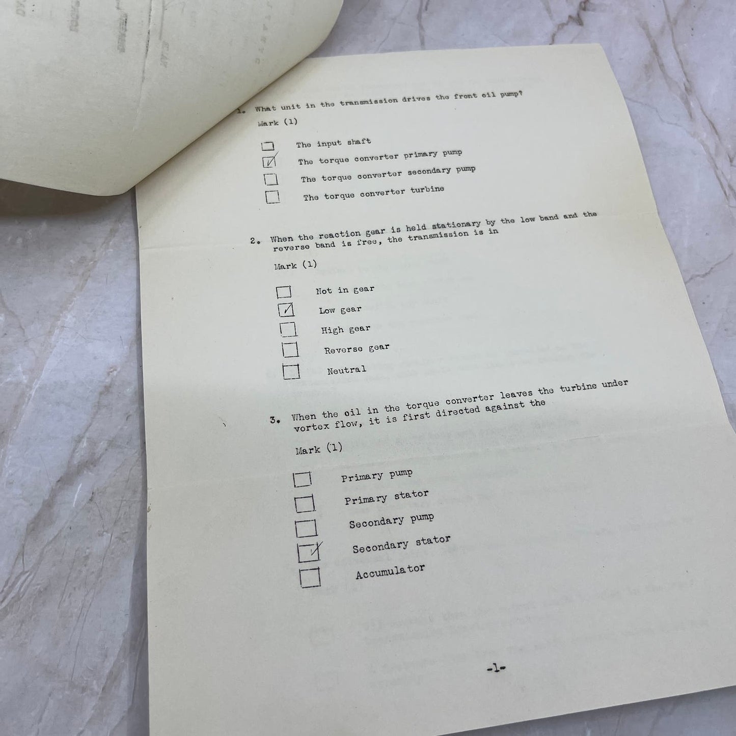 1951 Dynaflow Transmission Examination Report Minneapolis MN TI9-P1