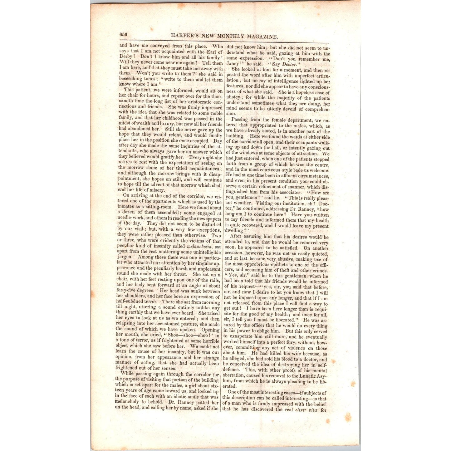 A Day in a Lunatic Asylum - 4 Pages 1854 Article I19