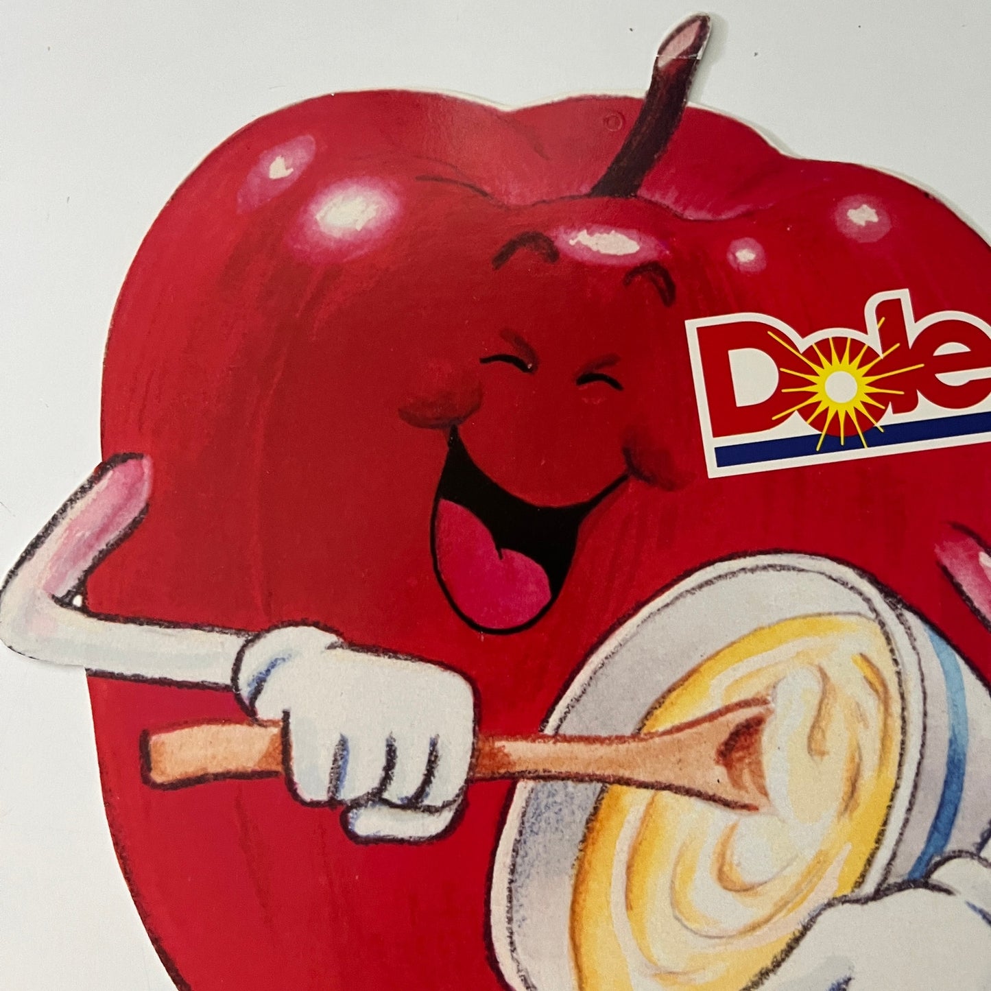 Original 1992 Dole Apple Two Sided Advertising Store Display Sign 7.5x10"