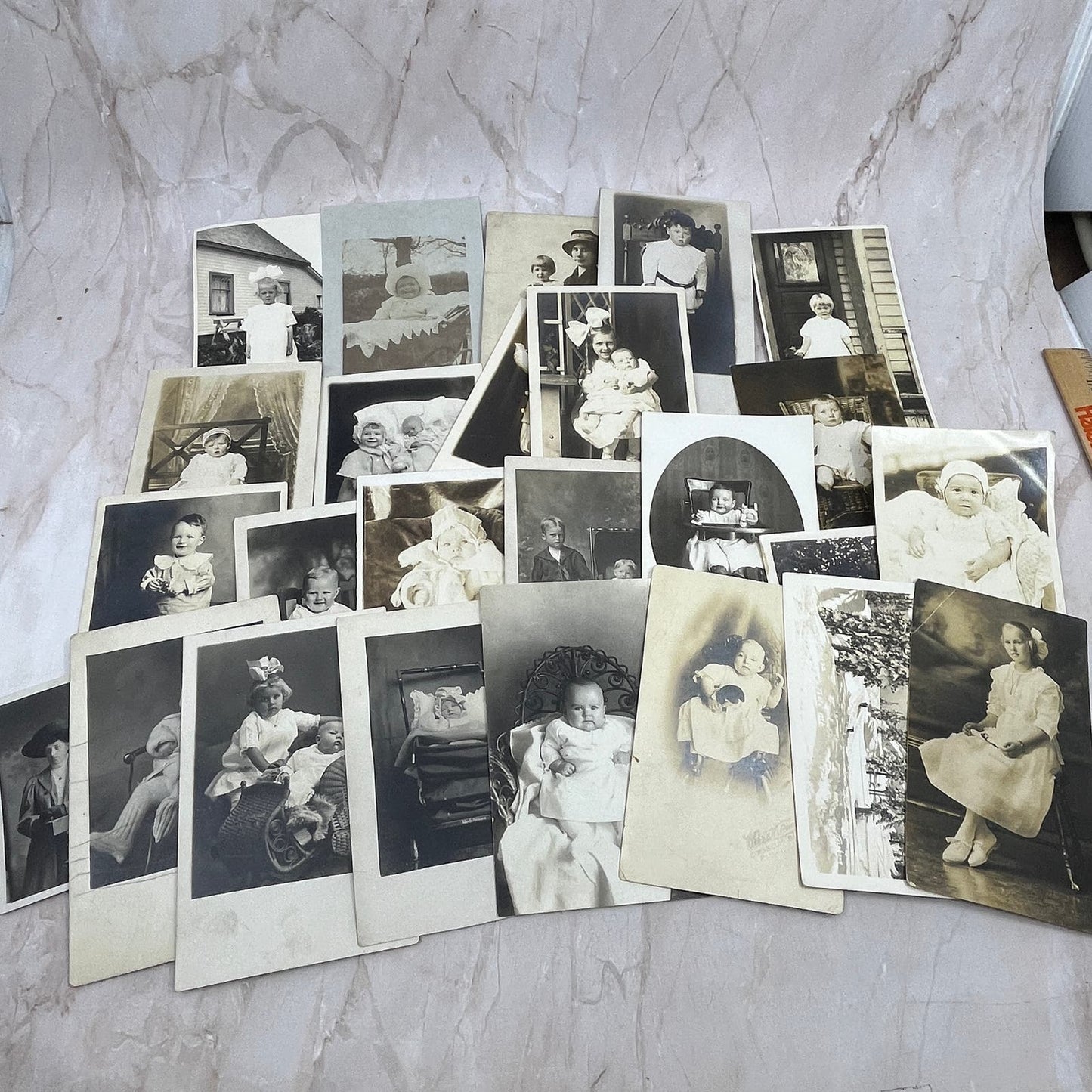 Huge Lot of Antique Early 1900s RPPC Postcards Mostly Children Portraits TI9