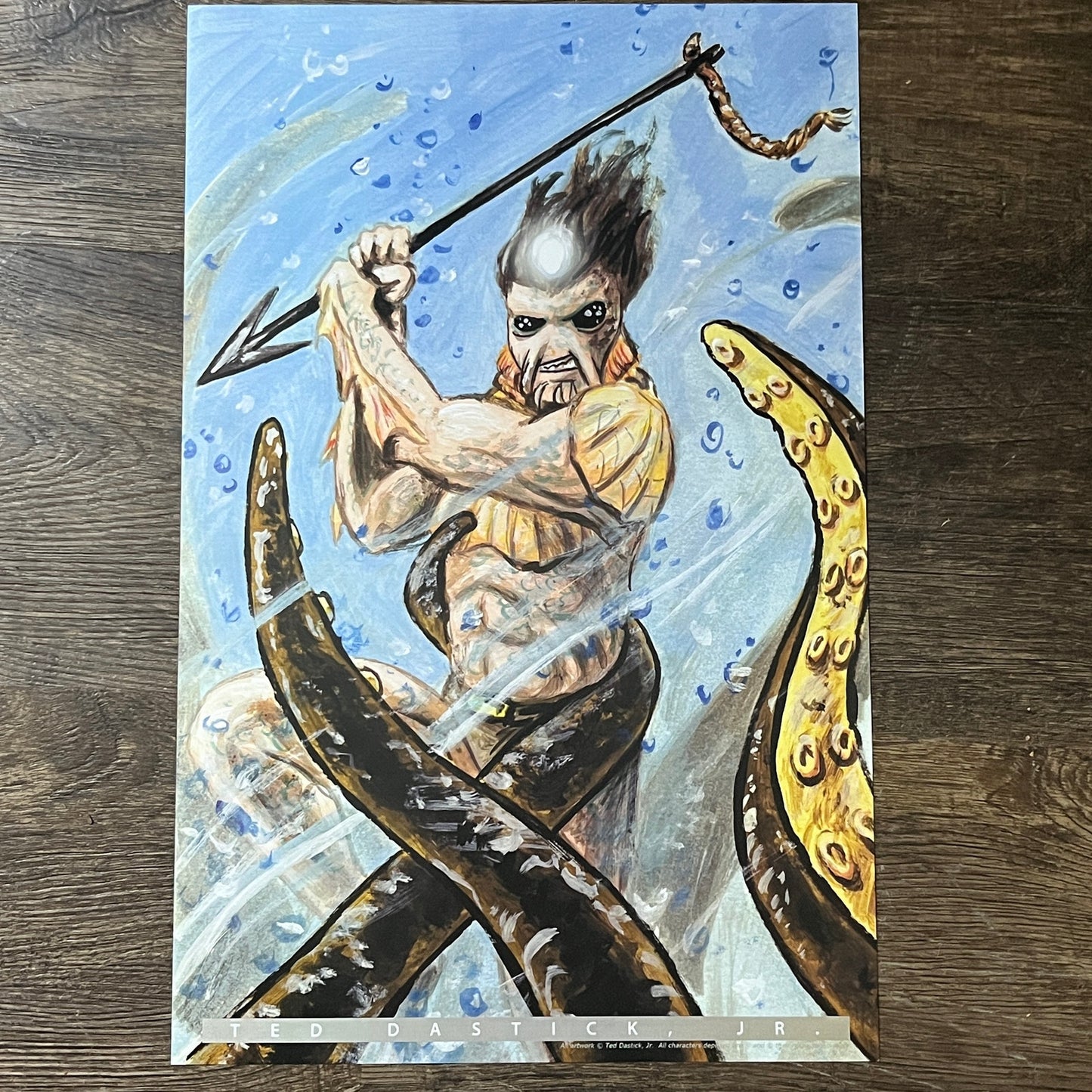 Merfolk Atlantis Poseidon Merman - Ted Dastick Jr Art Poster 11x17 V7
