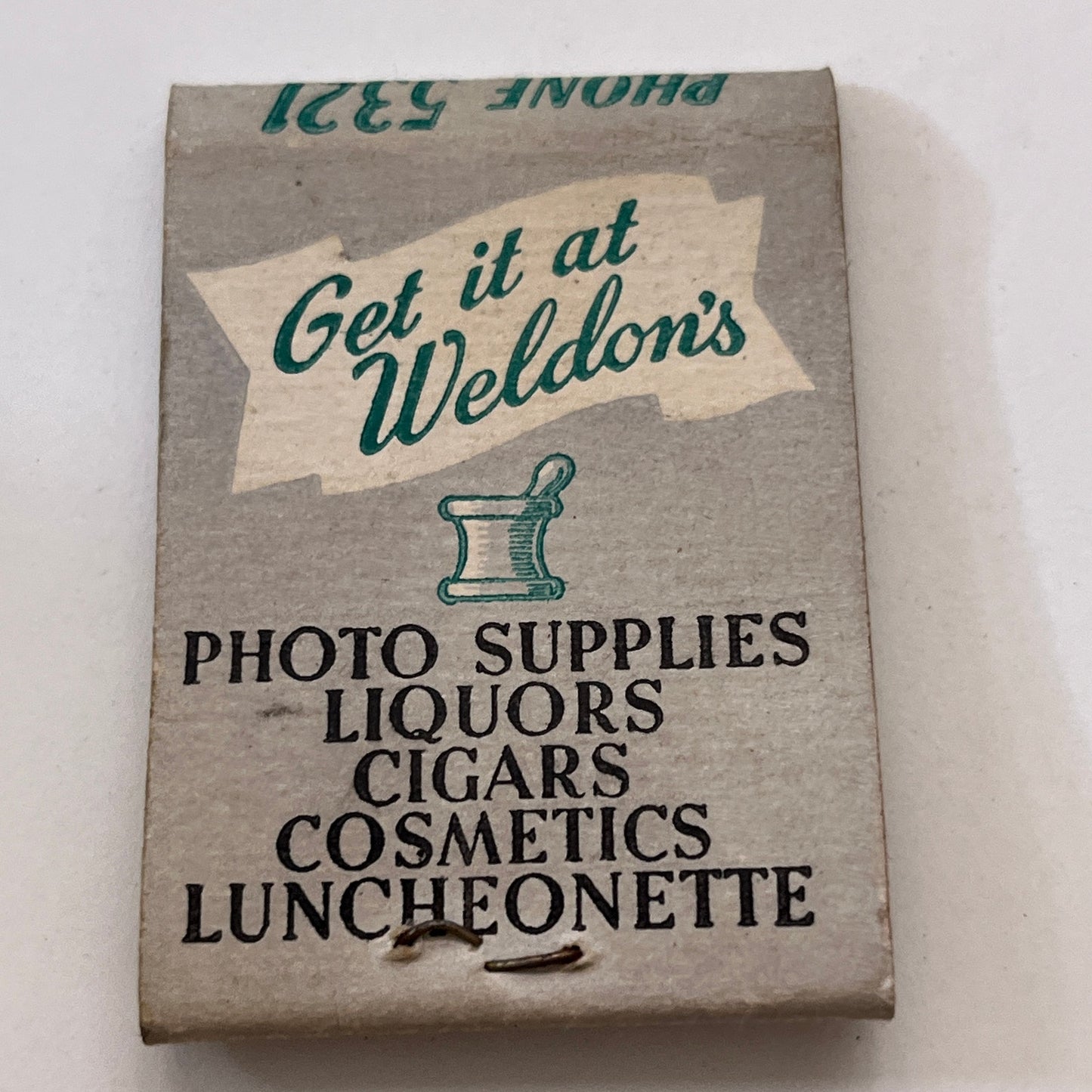 Weldon Drug Co 901 Main St Manchester CT Vintage Matchbook Cover TB8-MB3-8