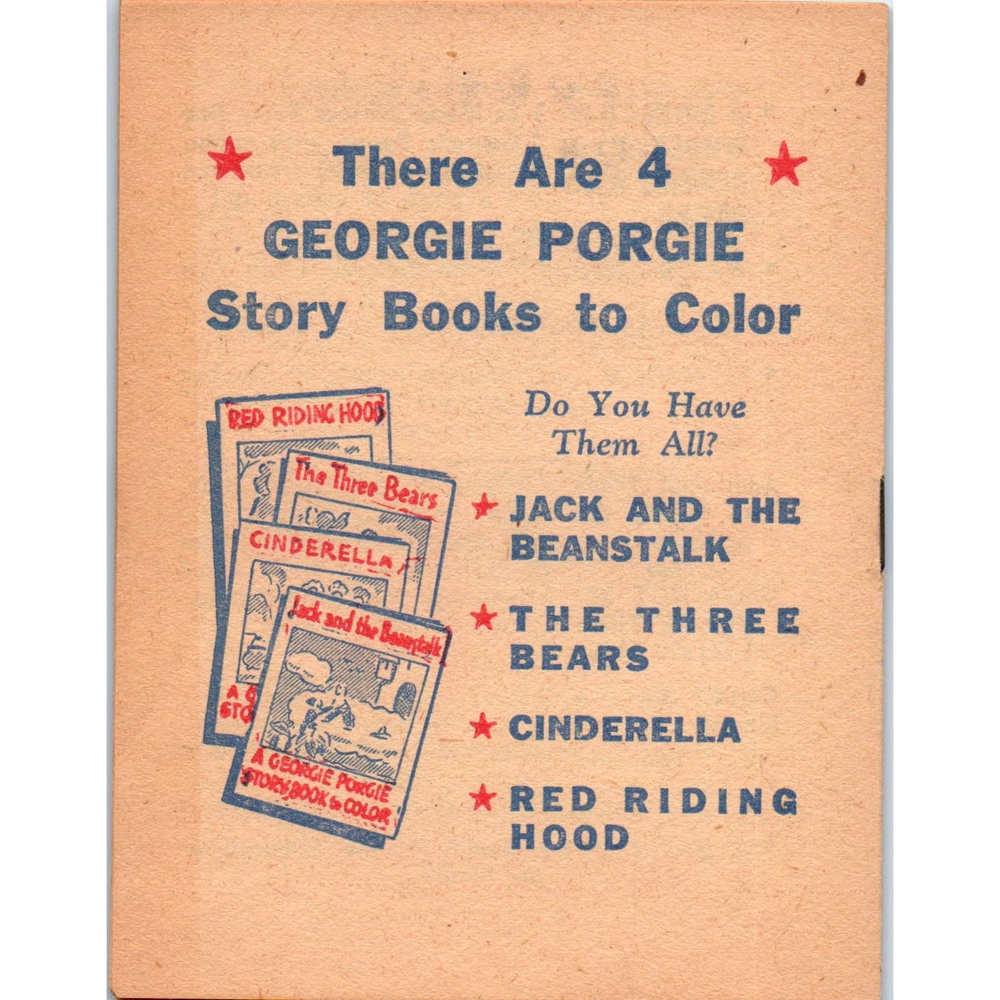 Red Riding Hood - Little Georgie Porgie Coloring Book Council Bluffs IA AD7