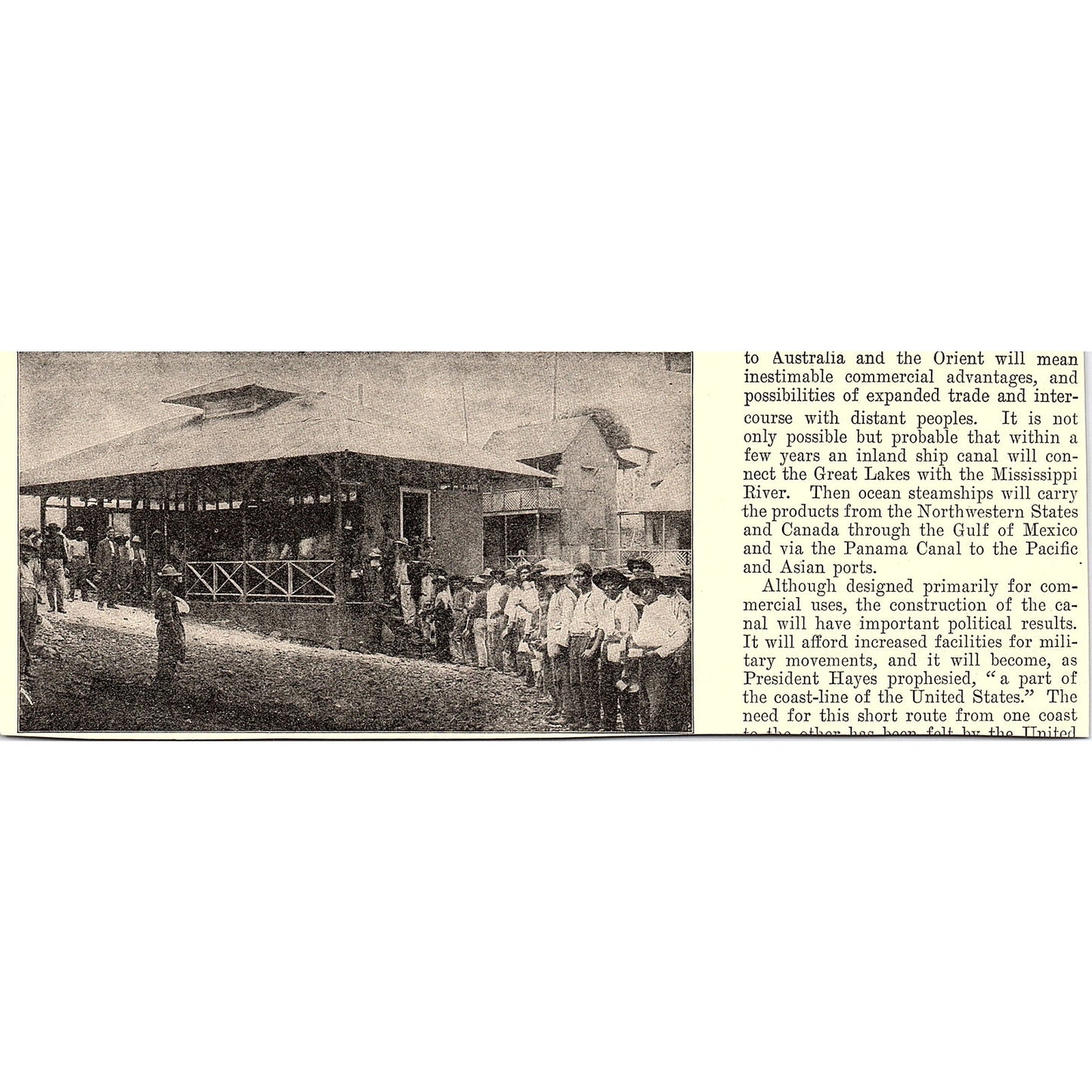 Town of La Boca Wharves at Pacific Terminal of Canal Rio Grande 1910 Print AF6-1