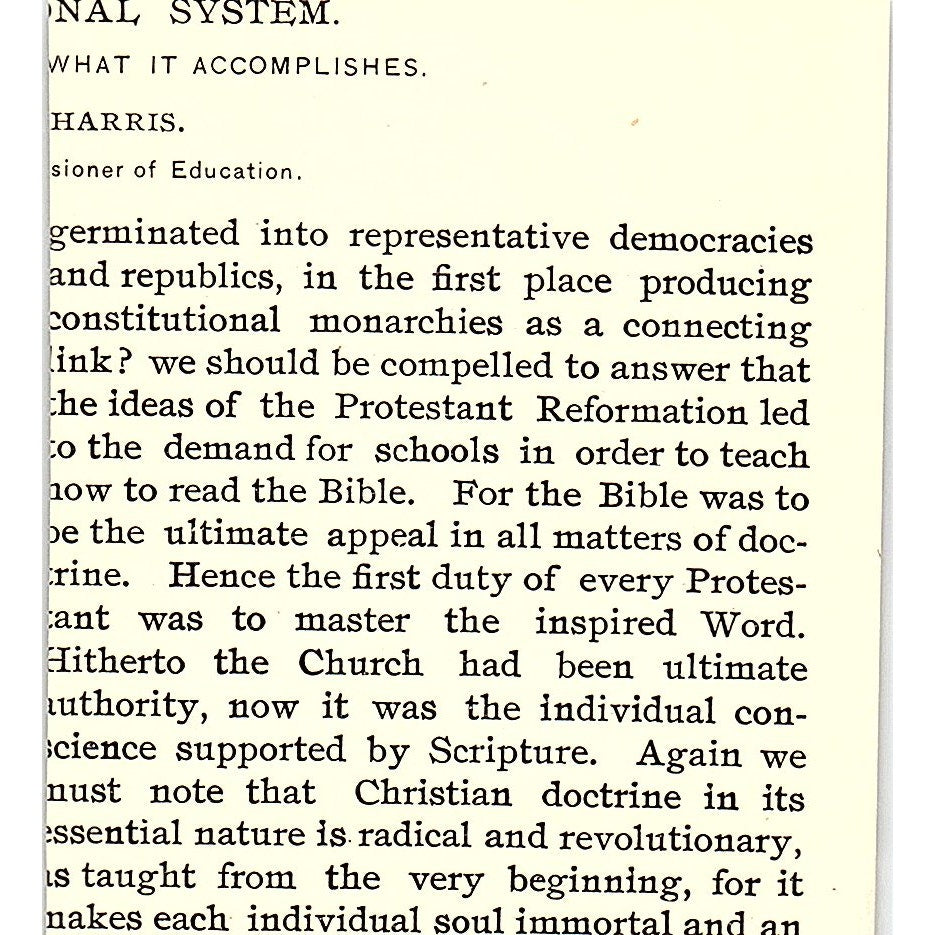 W.T. Harris US Commissioner of Education 1892 Portrait AG2-M21