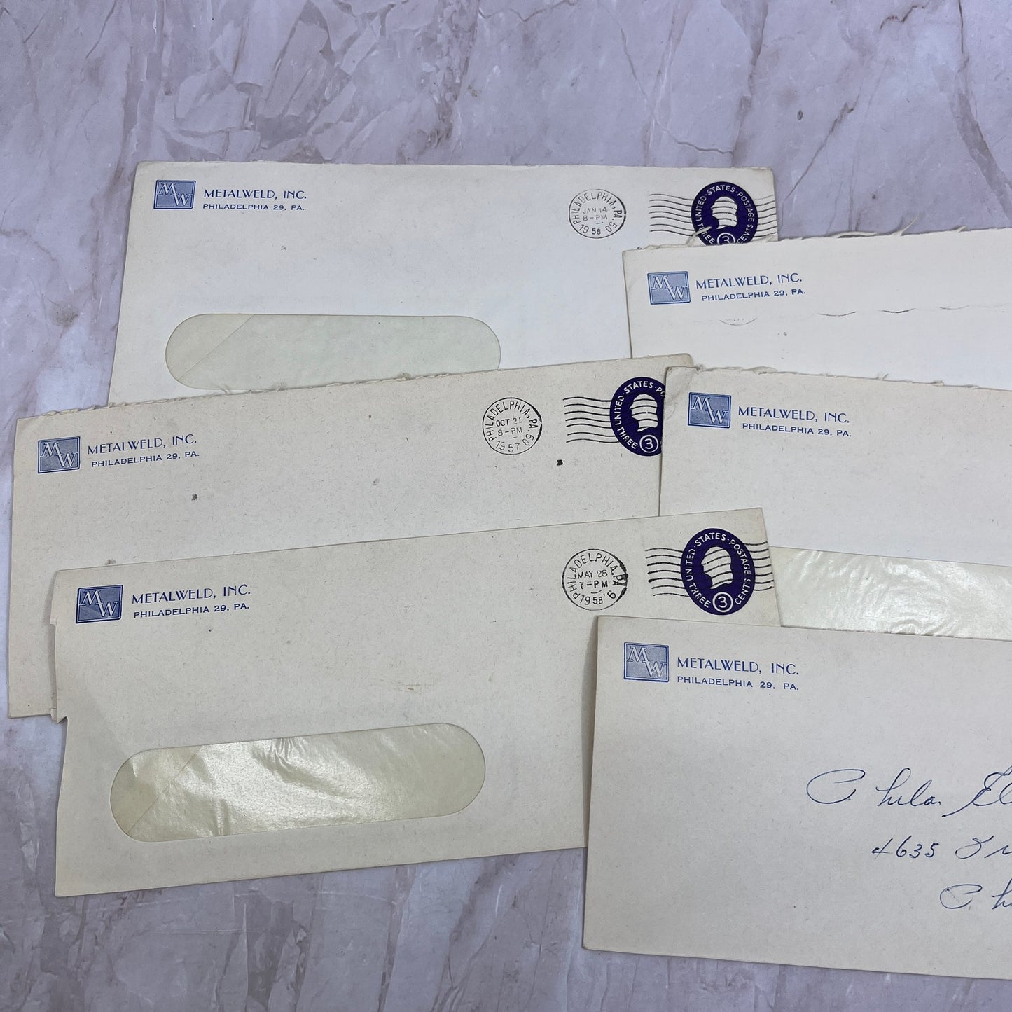 1950s Lot Metalweld Inc Philadelphia PA Postal Cover Envelopes L4-4-21
