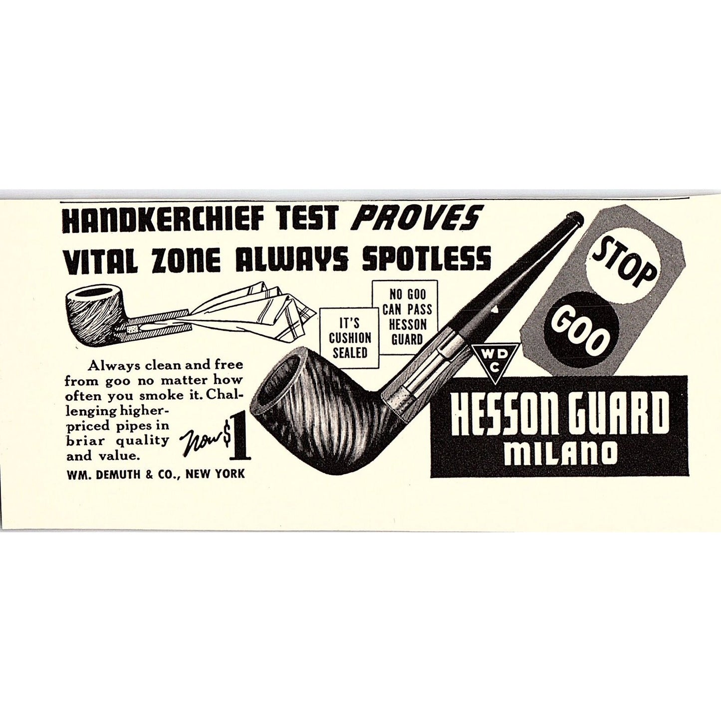 Hesson Guard Milano WDC Wm Demuth & Co New York 1940 Ad AF8-H1