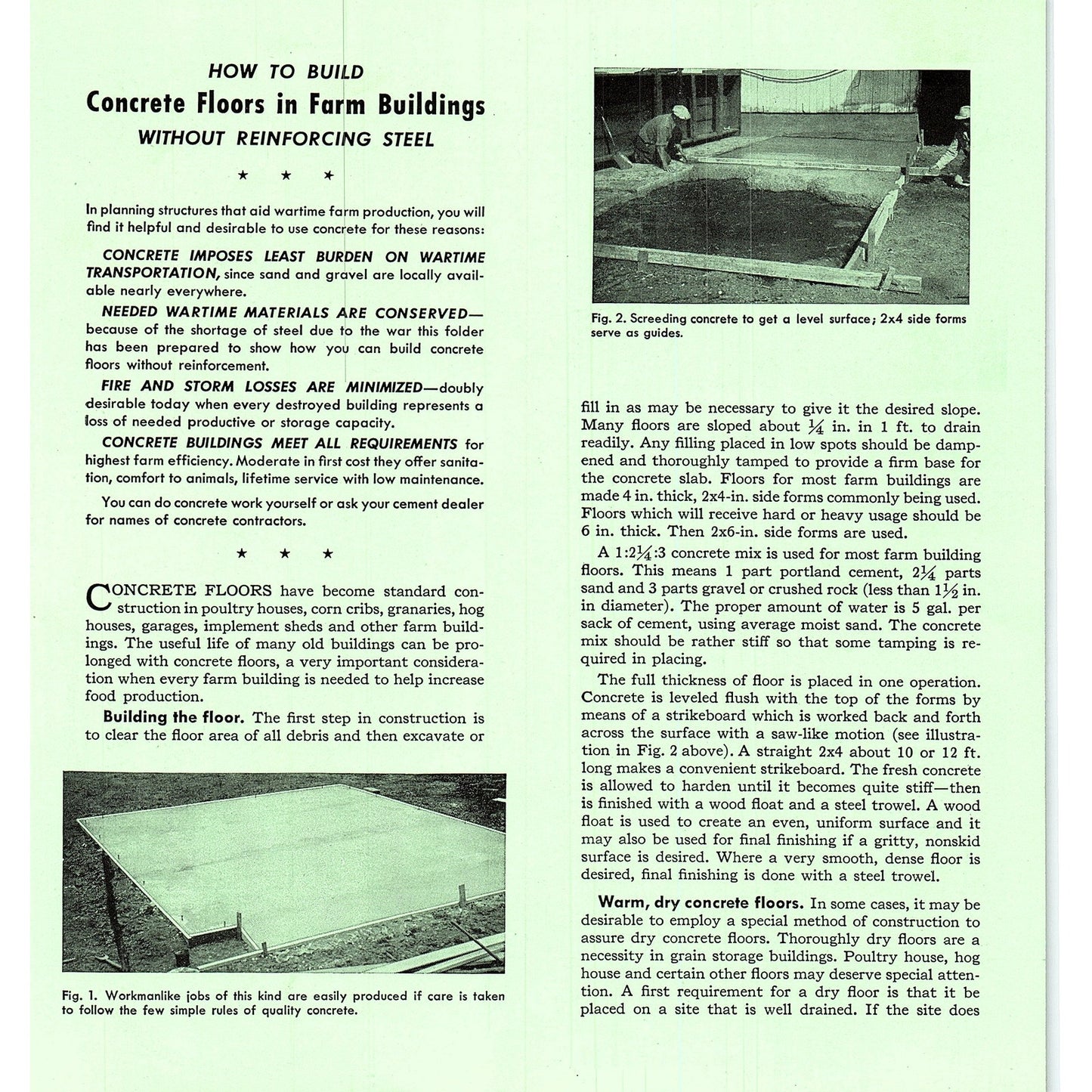 Concrete Floors in Farm Buildings Brochure Portland Cement Des Moines IA AG5-H1