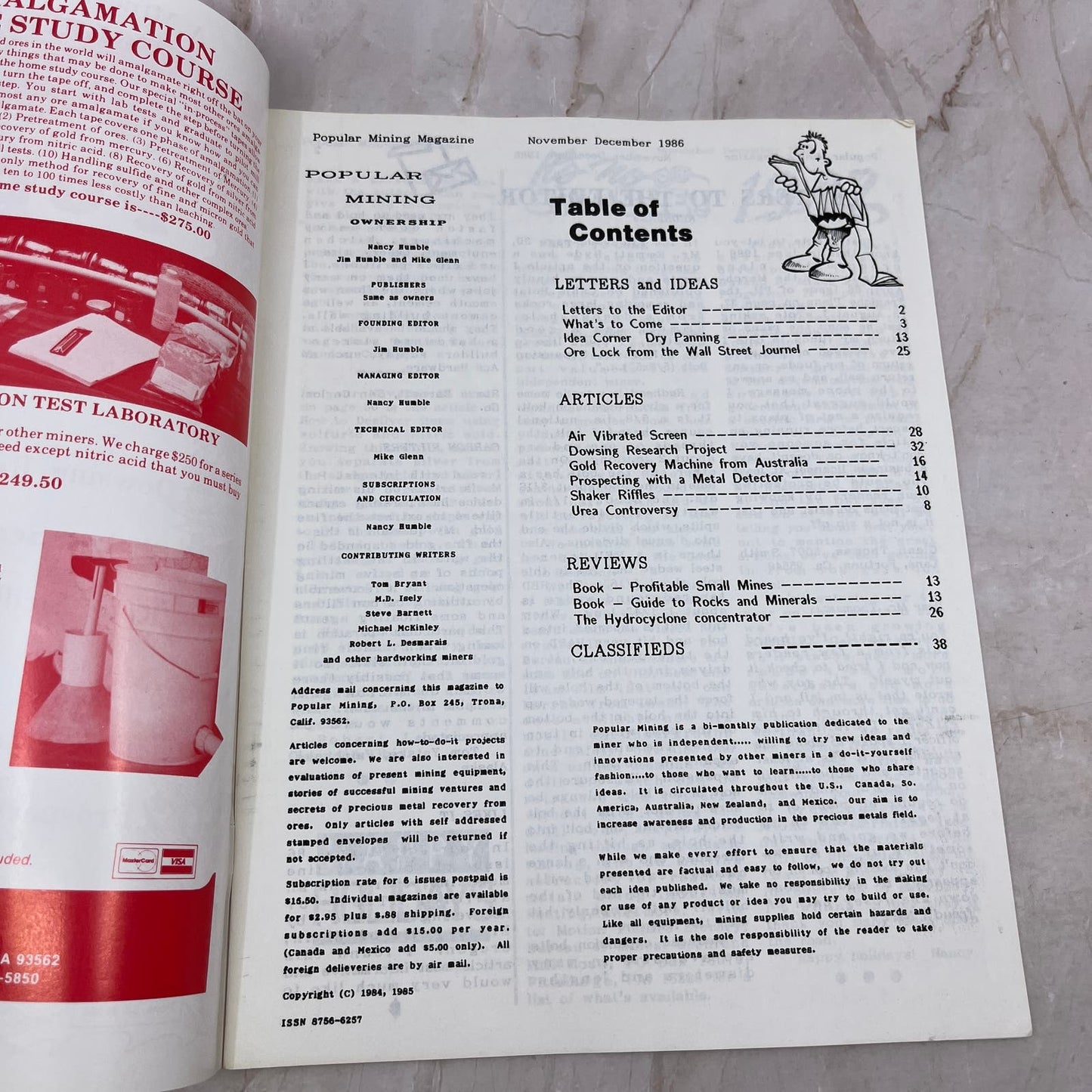 1986 Nov/Dec - Popular Mining Magazine - Treasure Hunting Prospecting Gold M11