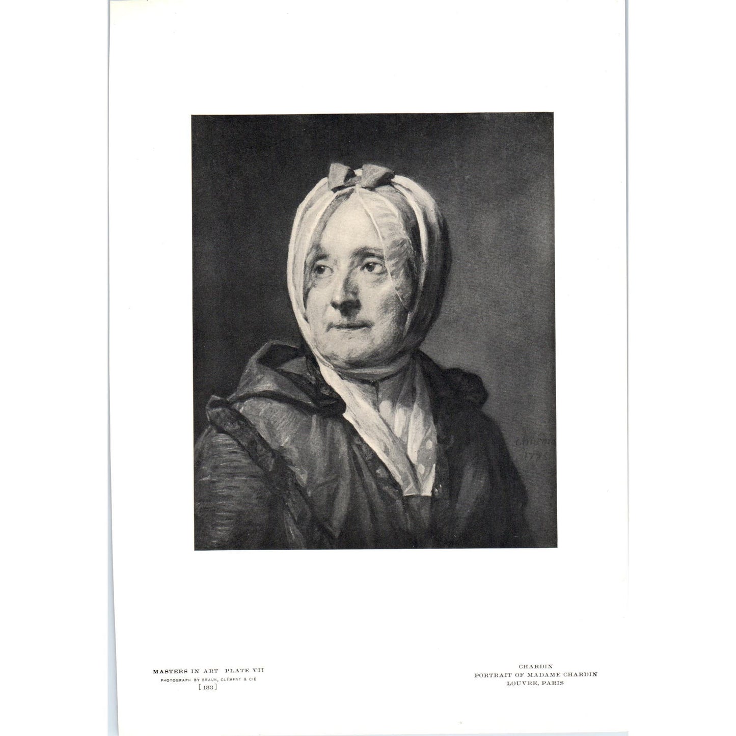 Portrait of Madame Chardin - Chardin c1905 Art Print D16