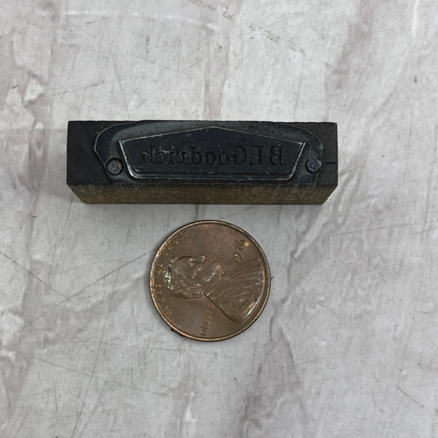 Retro B.F. Goodrich Logo Vintage Letterpress Printers Block Plate SF5