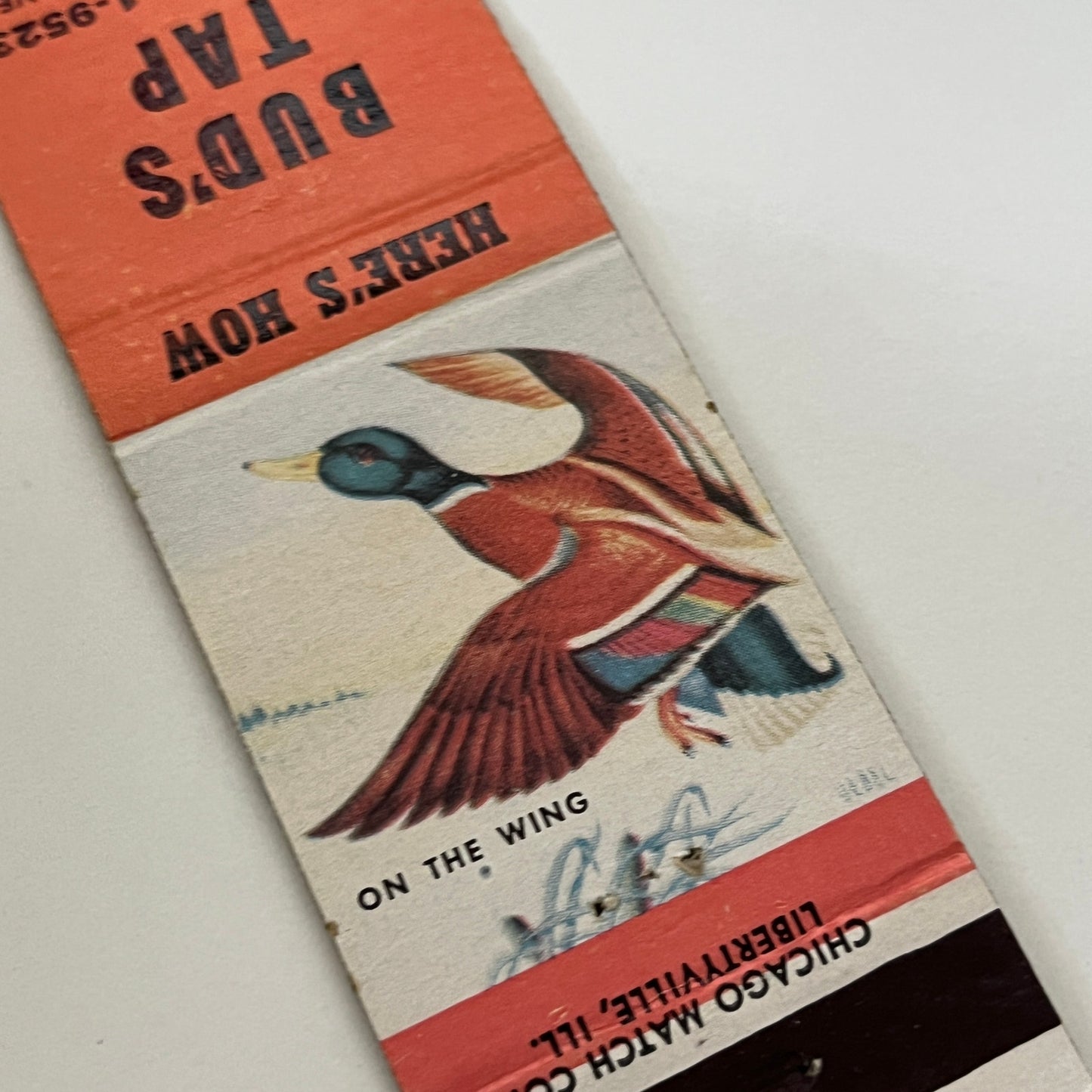 Bud's Tap Cudahy Wisconsin Vintage Matchbook Cover TB6-MB1-14