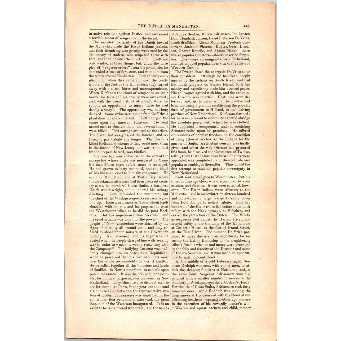 Dutch on the Manhattan Henry Hudson NY - 11 Pages 1854 Article I19