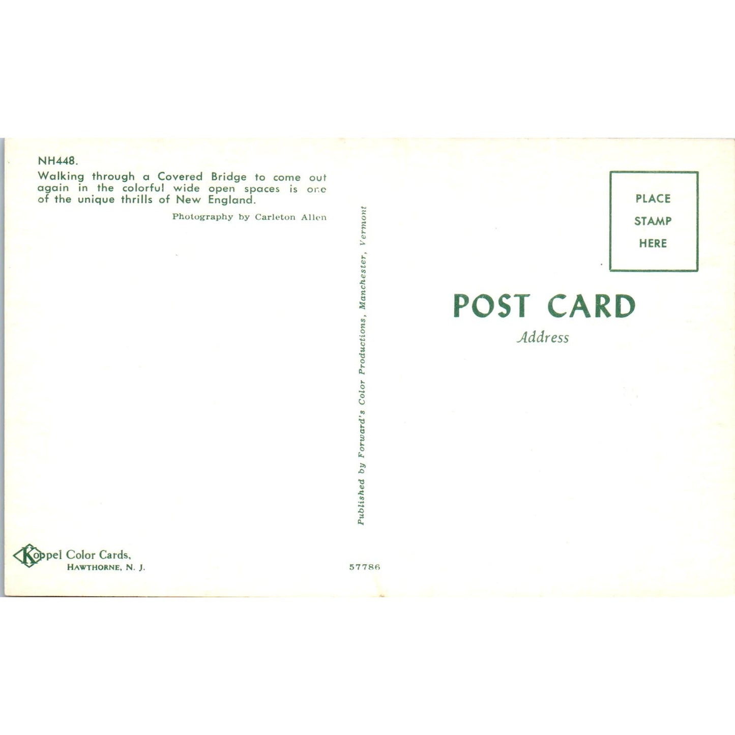 Walking Through Lattice Covered Bridge New England Vintage Postcard PD6