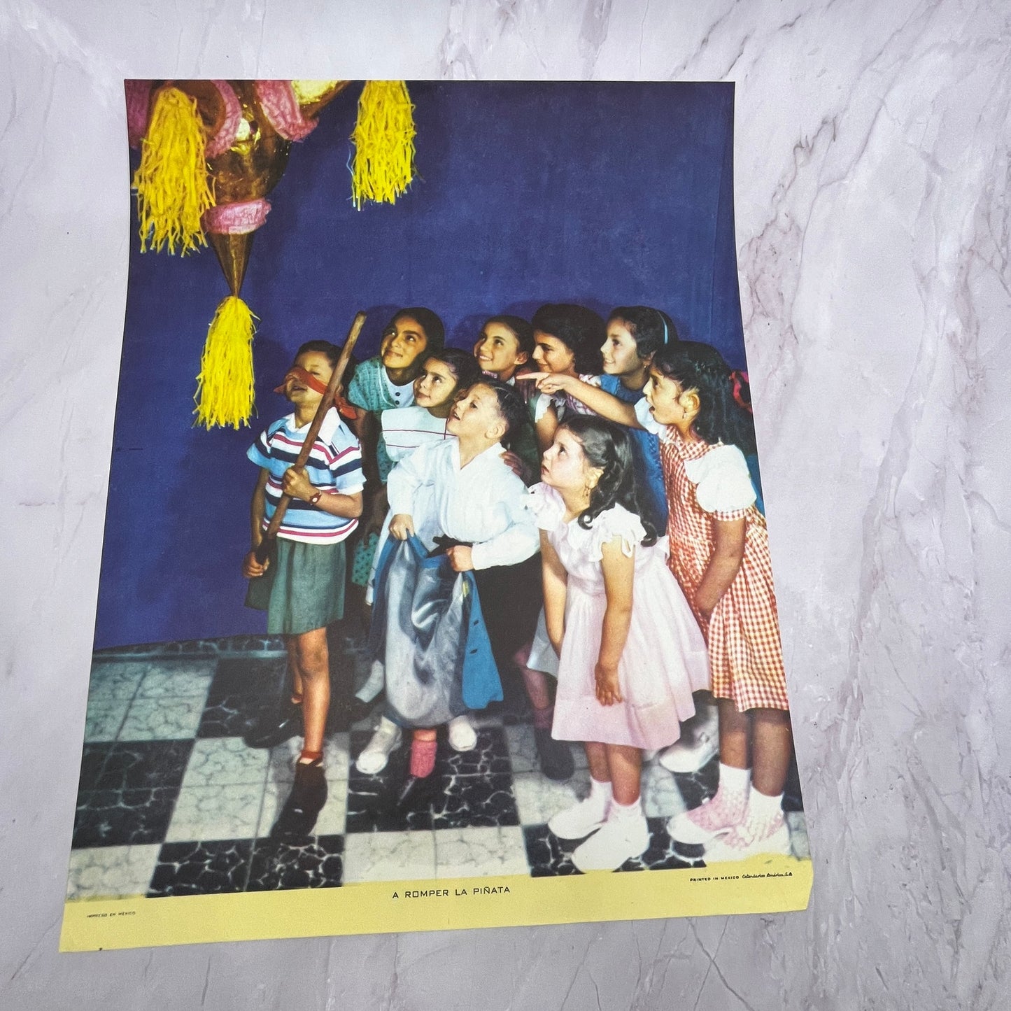 A Romper La Pinata Retro Mexican Art 11.5x14.5" Art Print V22